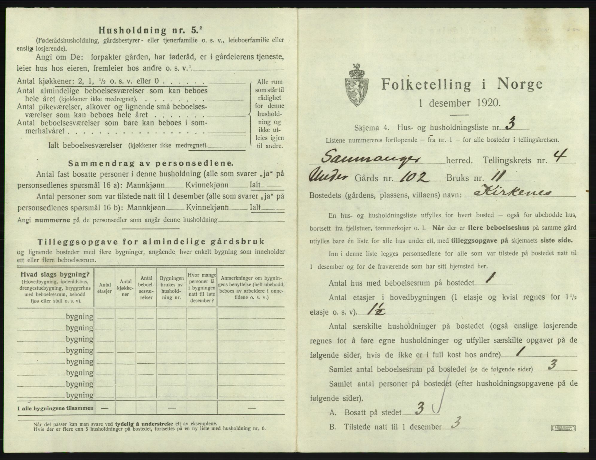 SAB, 1920 census for Samnanger, 1920, p. 203