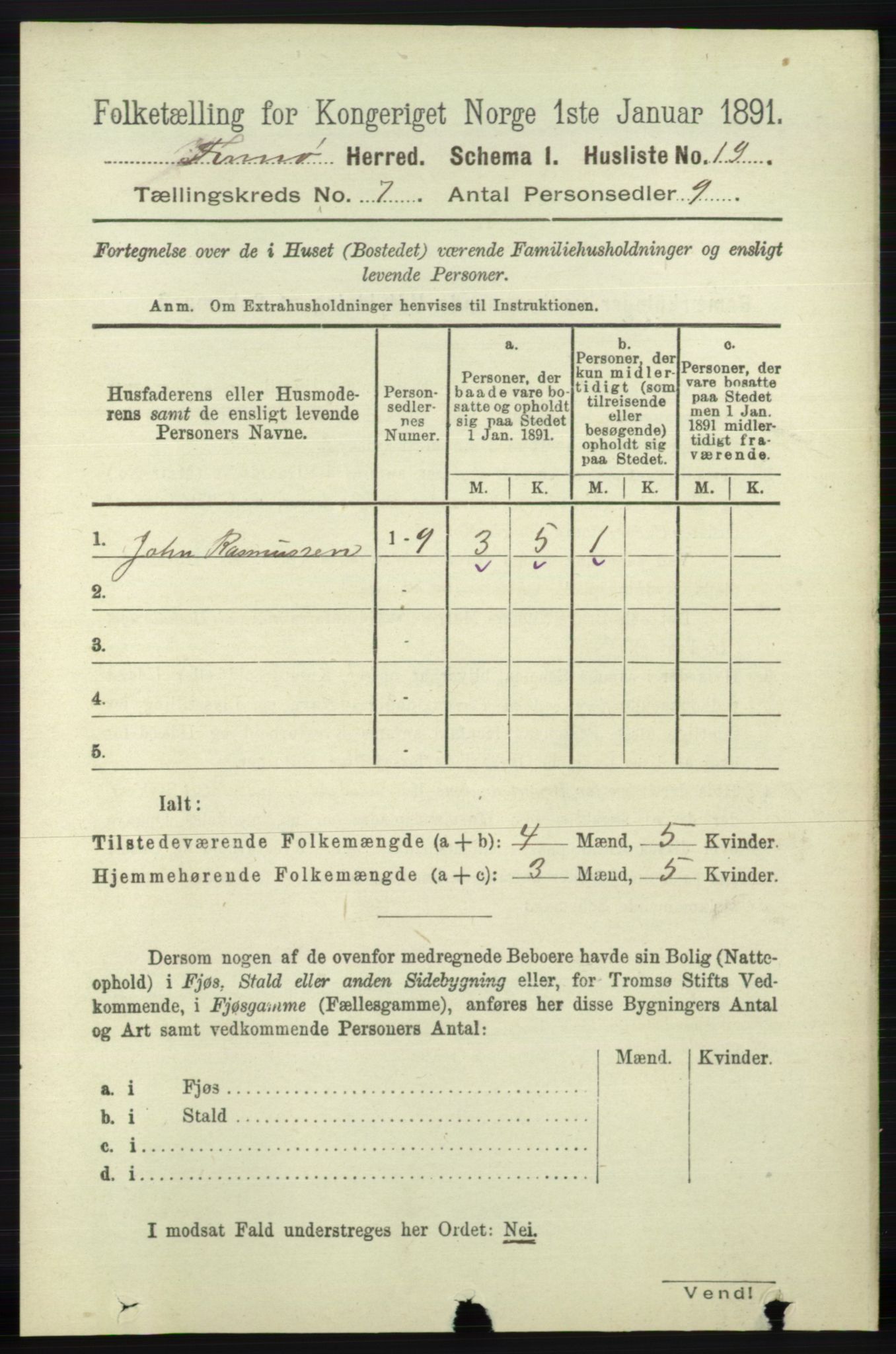 RA, 1891 census for 1141 Finnøy, 1891, p. 1505