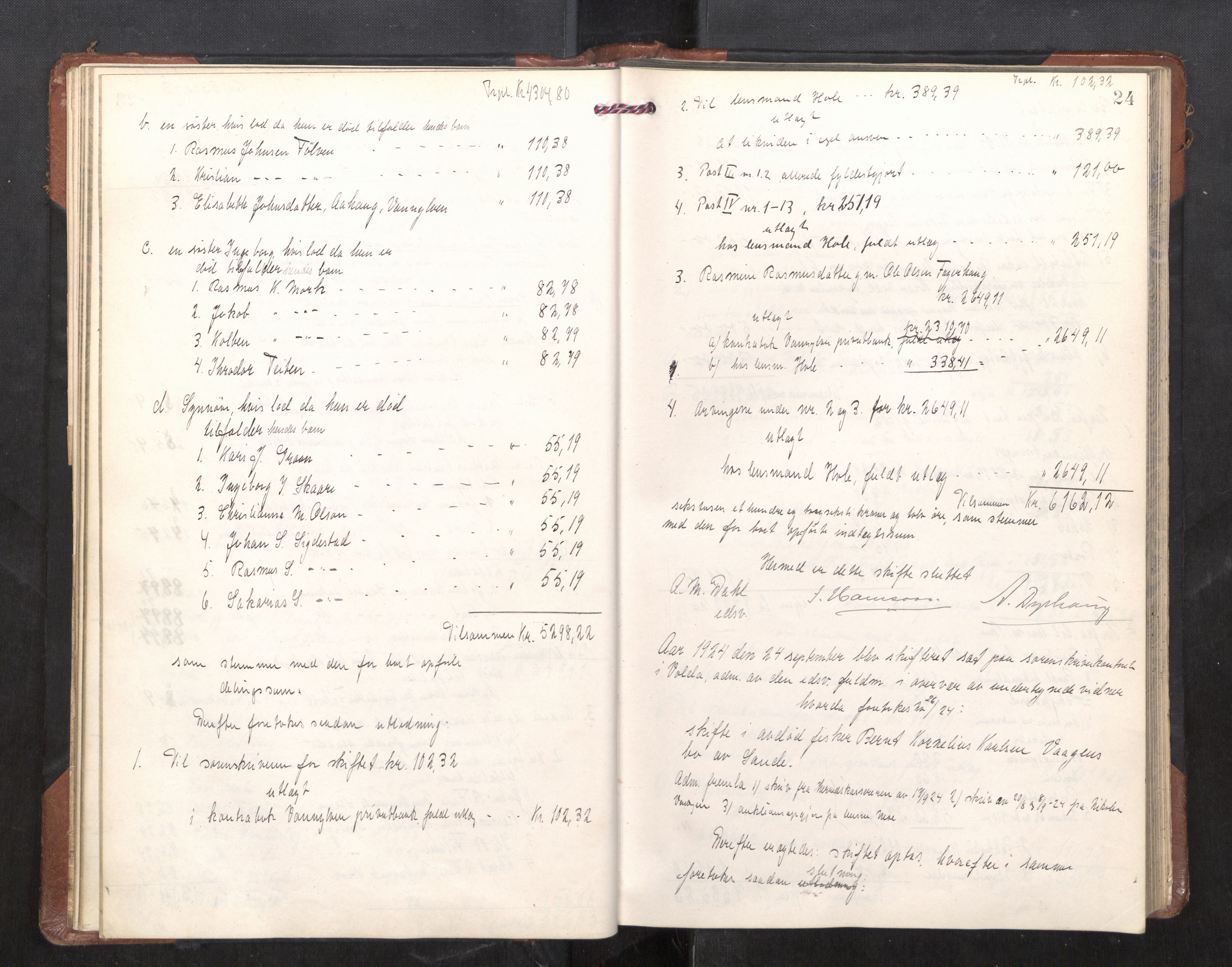 Søre Sunnmøre sorenskriveri, AV/SAT-A-4122/1/3/3A/L0025: Skifte- / Skifteutloddings- / Skifteslutningsprotokollar, 1924-1927, p. 23b-24a