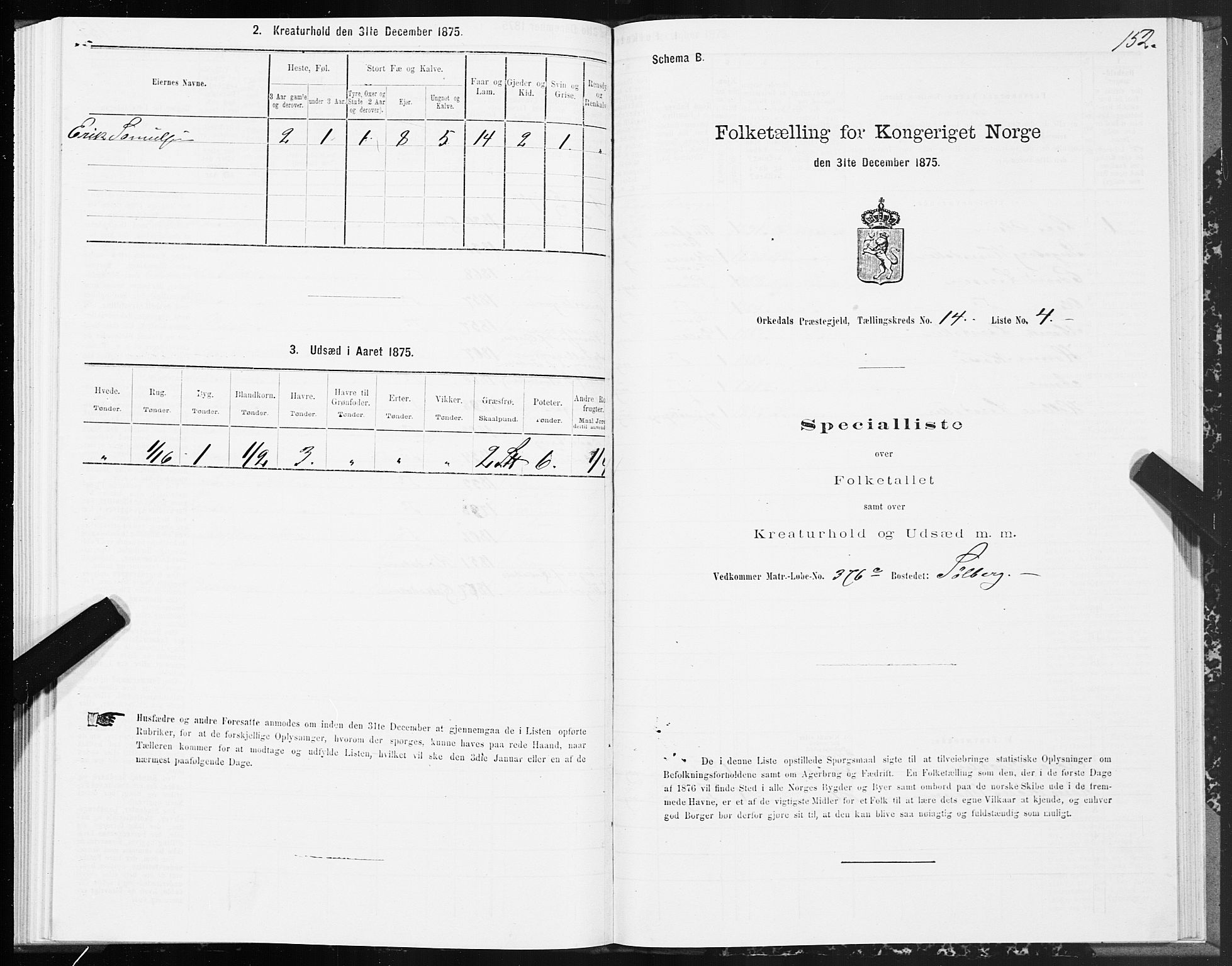SAT, 1875 census for 1638P Orkdal, 1875, p. 7152