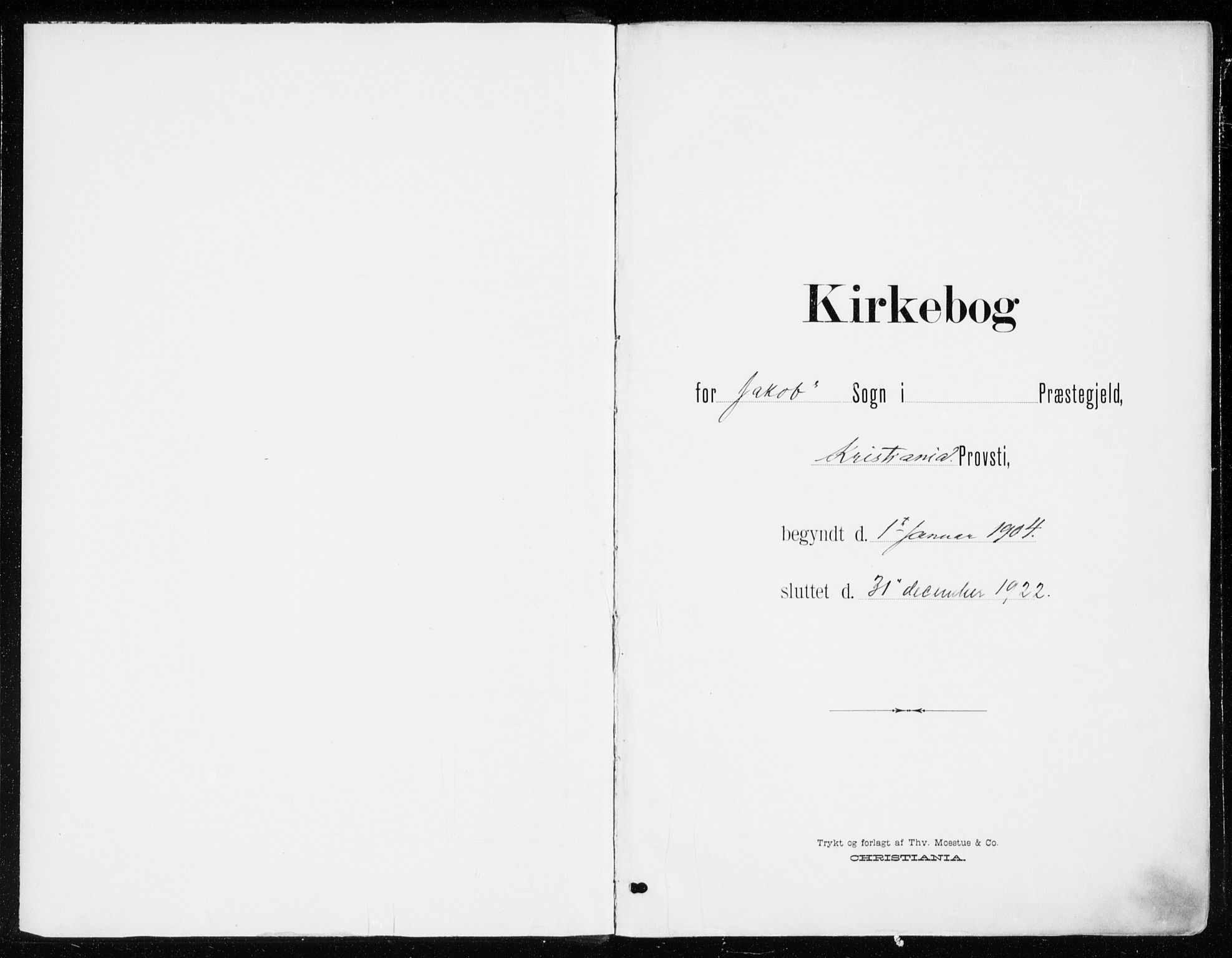 Jakob prestekontor Kirkebøker, SAO/A-10850/F/Fa/L0005b: Parish register (official) no. 5b, 1904-1922