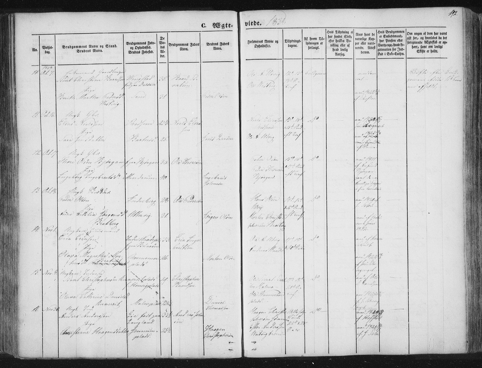 Ministerialprotokoller, klokkerbøker og fødselsregistre - Nord-Trøndelag, SAT/A-1458/741/L0392: Parish register (official) no. 741A06, 1836-1848, p. 192
