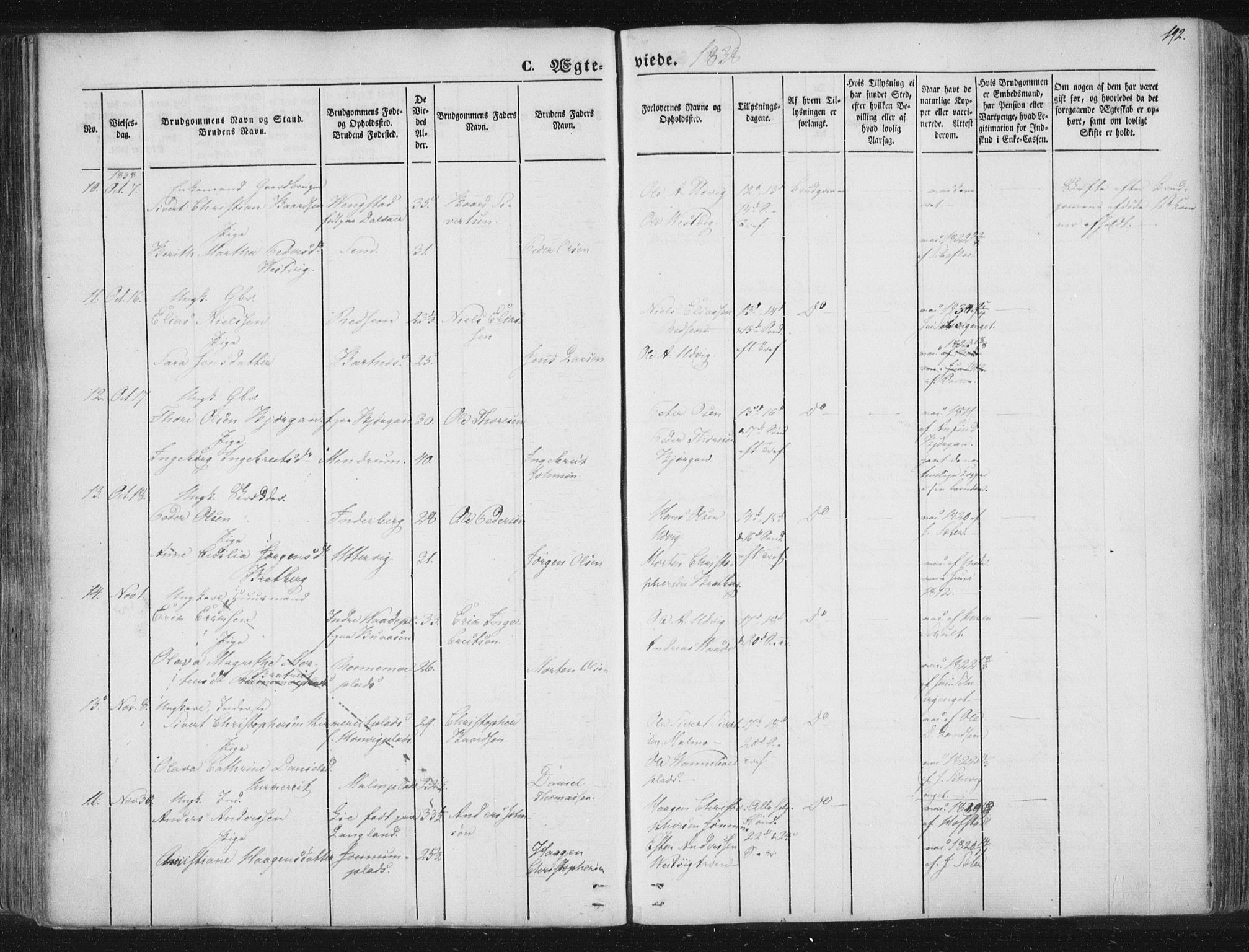 Ministerialprotokoller, klokkerbøker og fødselsregistre - Nord-Trøndelag, AV/SAT-A-1458/741/L0392: Parish register (official) no. 741A06, 1836-1848, p. 192