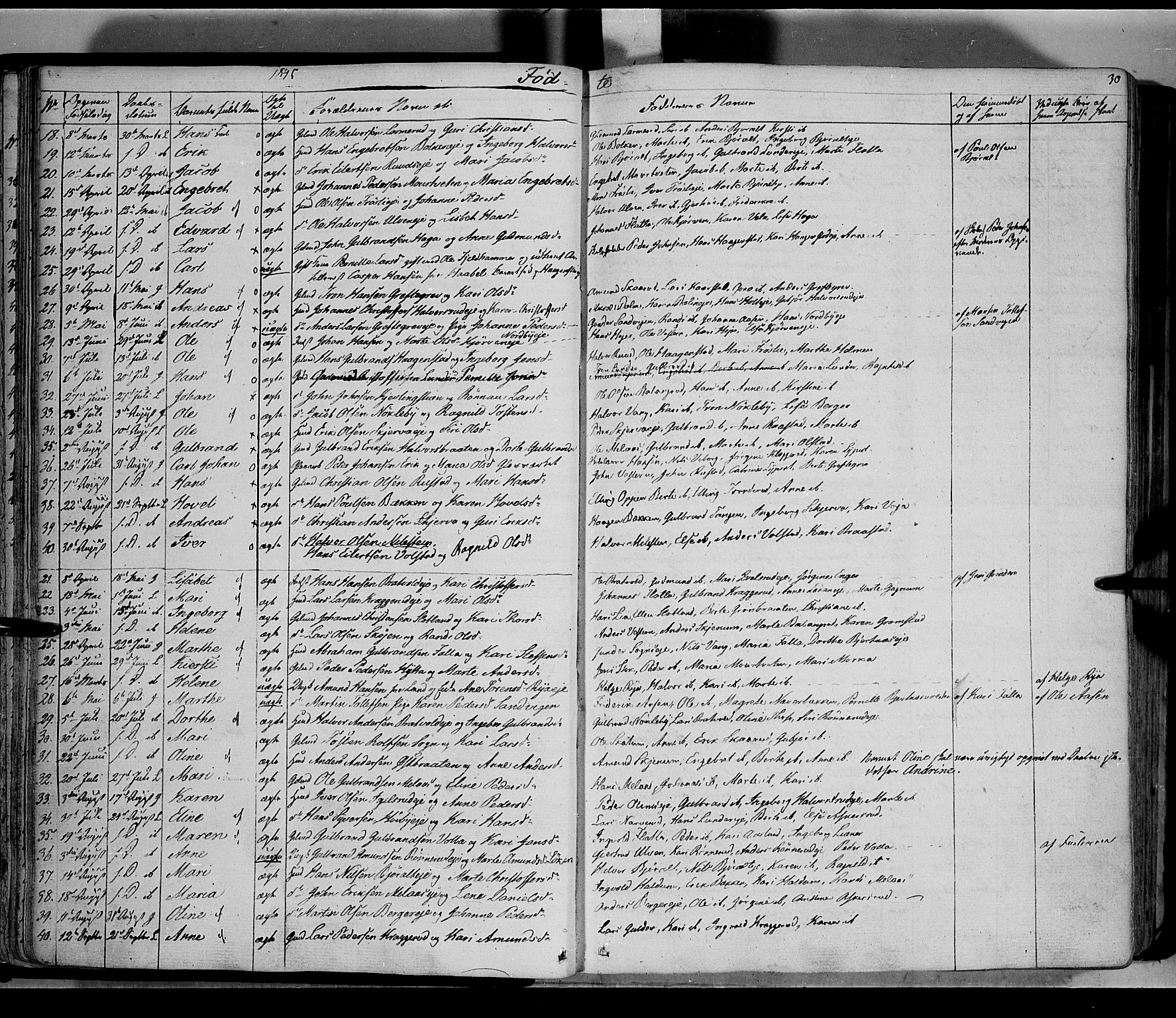Jevnaker prestekontor, SAH/PREST-116/H/Ha/Haa/L0006: Parish register (official) no. 6, 1837-1857, p. 30
