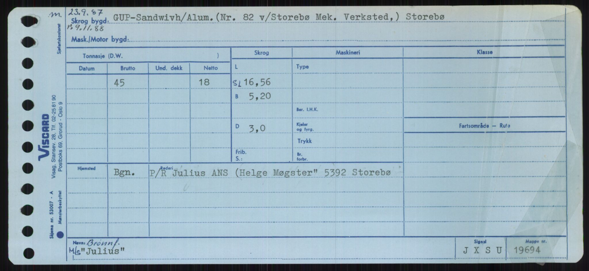 Sjøfartsdirektoratet med forløpere, Skipsmålingen, RA/S-1627/H/Ha/L0003/0001: Fartøy, Hilm-Mar / Fartøy, Hilm-Kol, p. 571