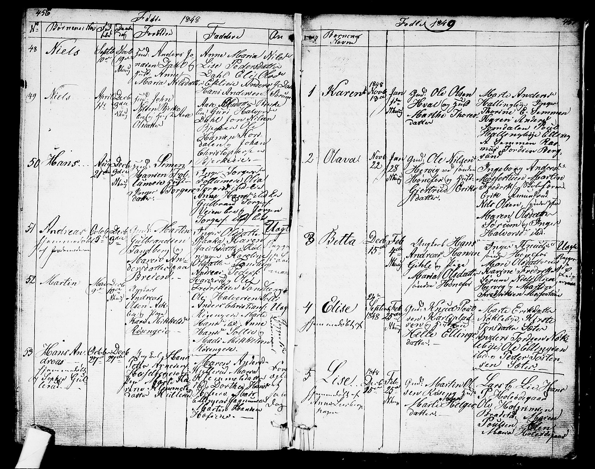 Norderhov kirkebøker, AV/SAKO-A-237/G/Ga/L0004: Parish register (copy) no. I 4, 1824-1849, p. 456-457