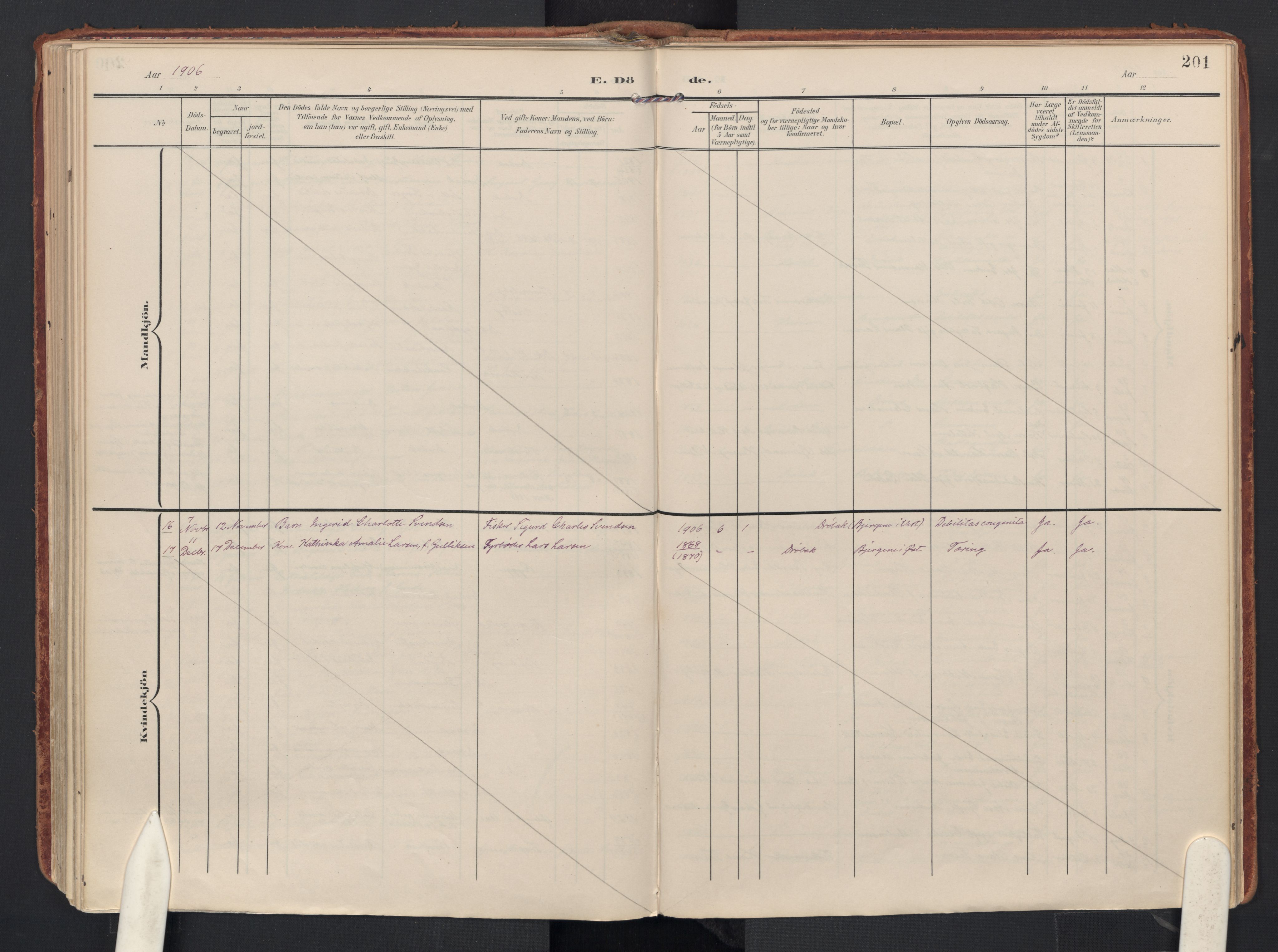 Drøbak prestekontor Kirkebøker, AV/SAO-A-10142a/F/Fb/L0003: Parish register (official) no. II 3, 1897-1918, p. 201