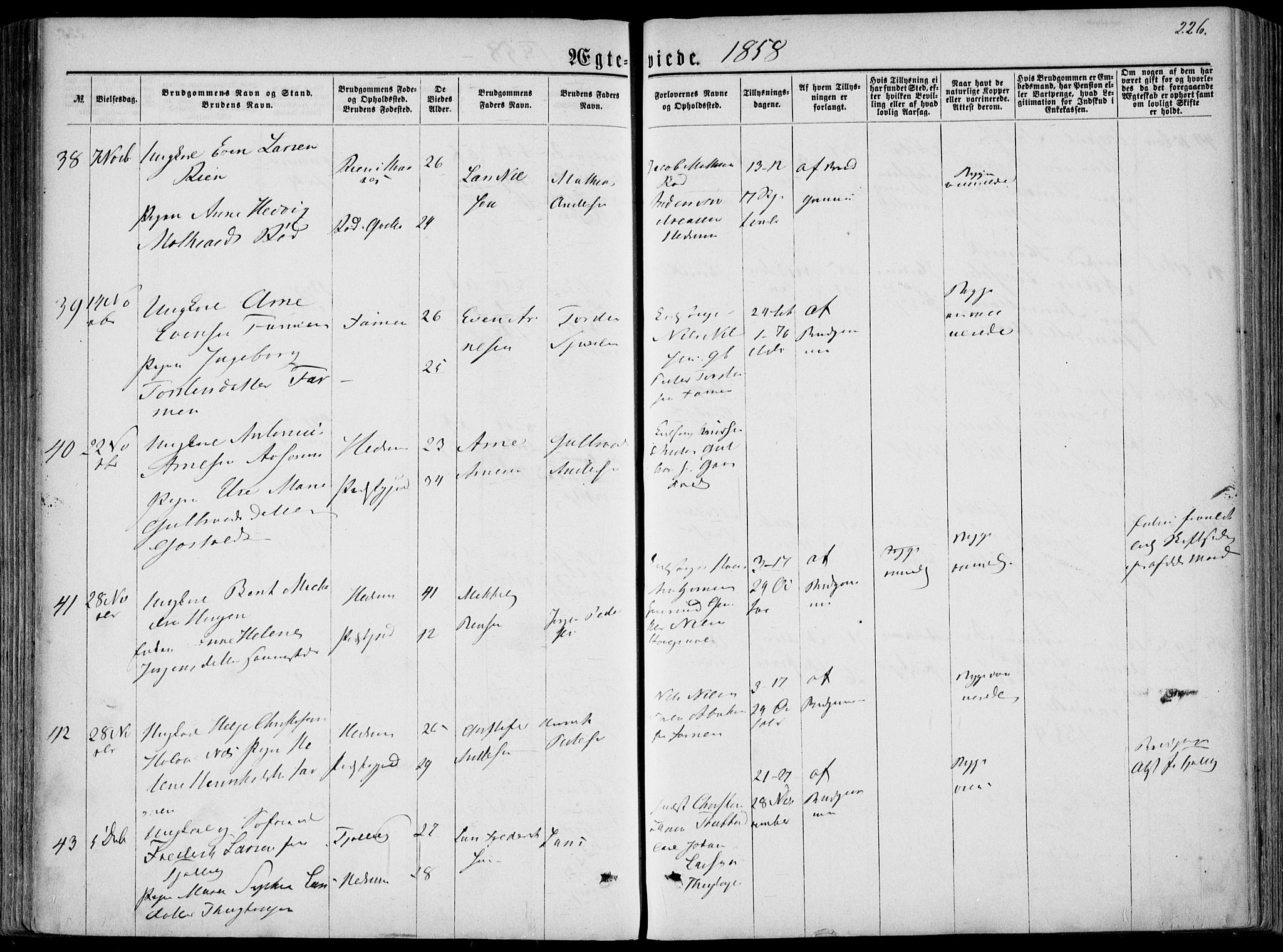 Hedrum kirkebøker, AV/SAKO-A-344/F/Fa/L0007: Parish register (official) no. I 7, 1857-1868, p. 226