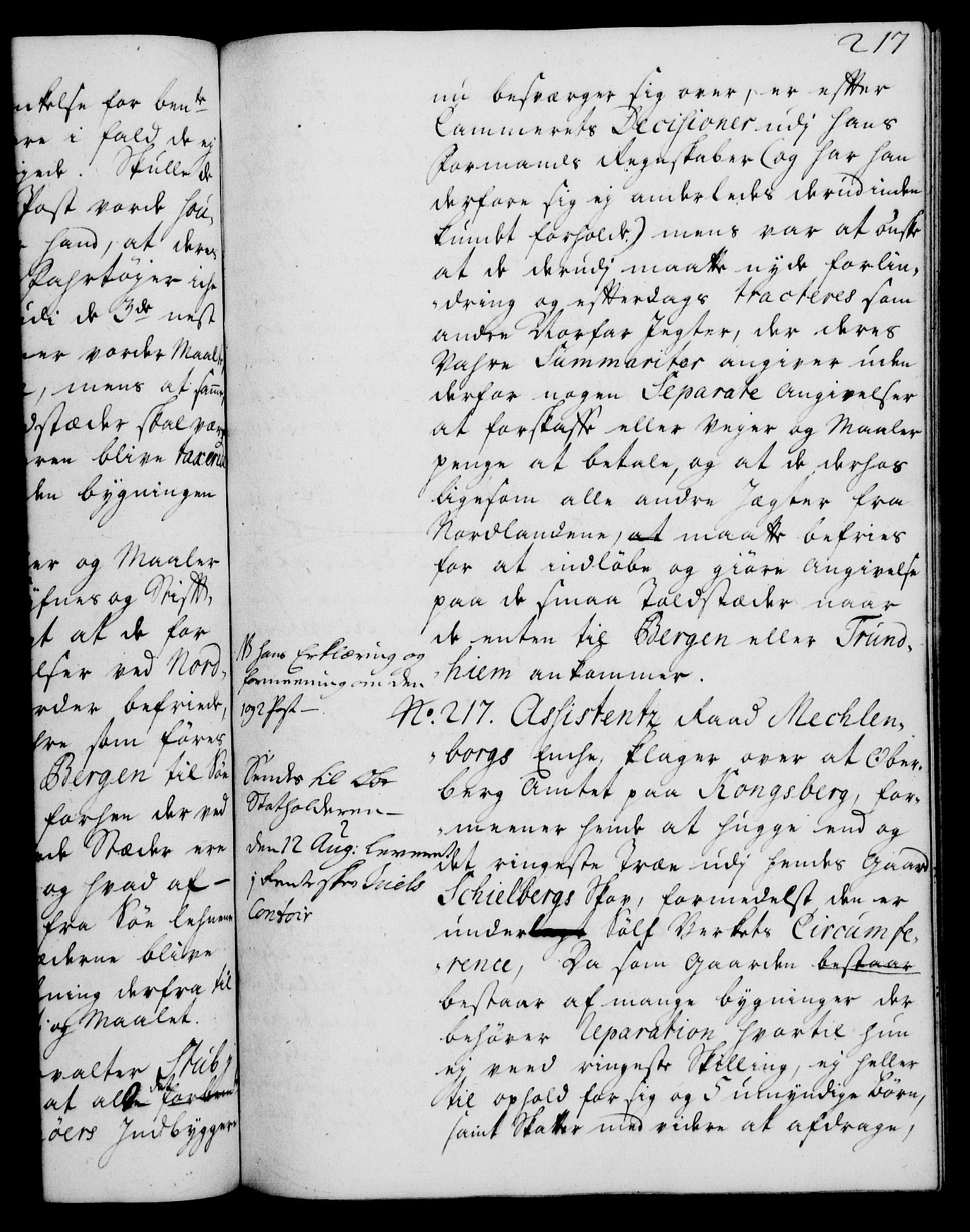Rentekammeret, Kammerkanselliet, RA/EA-3111/G/Gh/Gha/L0015: Norsk ekstraktmemorialprotokoll (merket RK 53.60), 1733, p. 217