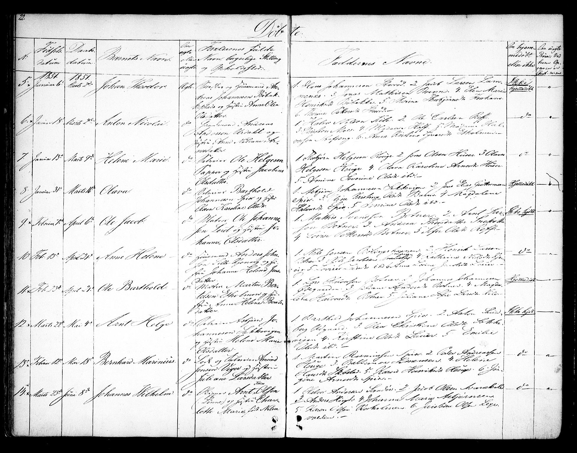 Hvaler prestekontor Kirkebøker, SAO/A-2001/F/Fa/L0006: Parish register (official) no. I 6, 1846-1863, p. 22