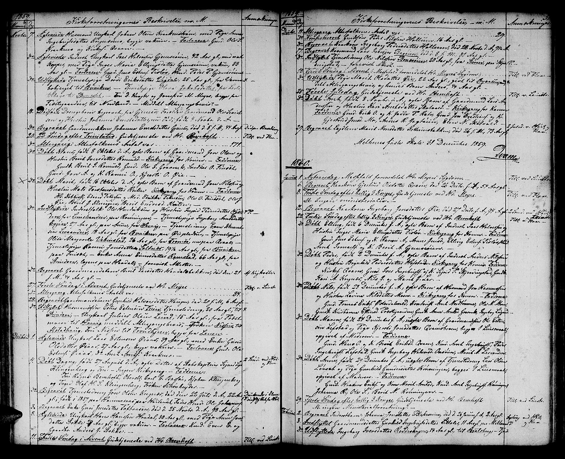Ministerialprotokoller, klokkerbøker og fødselsregistre - Sør-Trøndelag, SAT/A-1456/691/L1093: Parish register (copy) no. 691C04, 1852-1879, p. 51