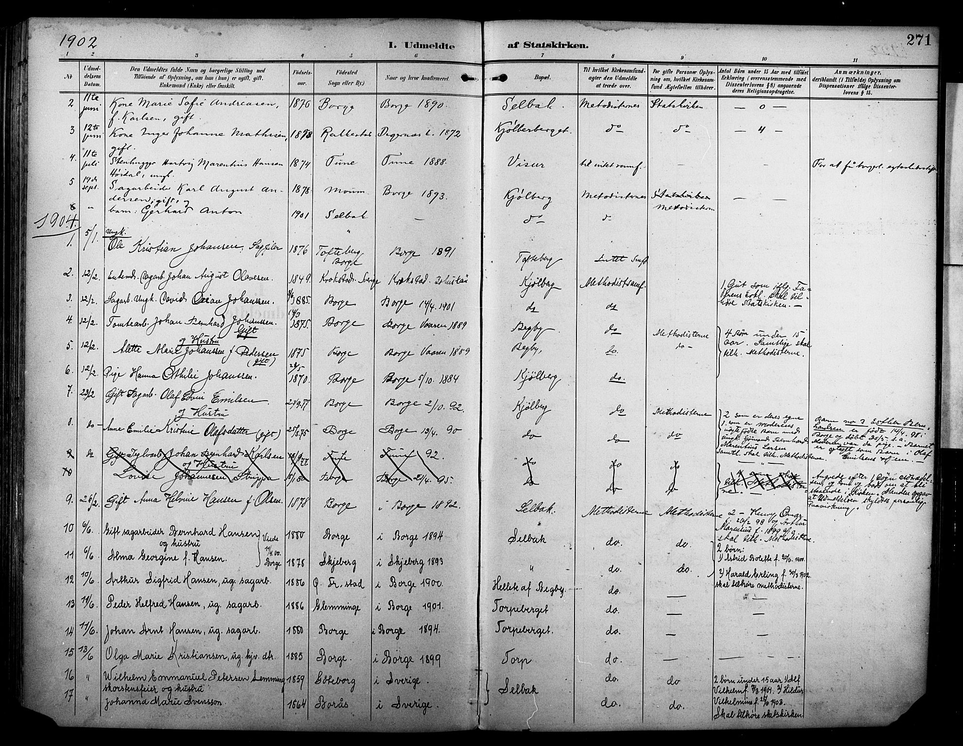 Borge prestekontor Kirkebøker, AV/SAO-A-10903/F/Fa/L0009: Parish register (official) no. I 9, 1902-1911, p. 271