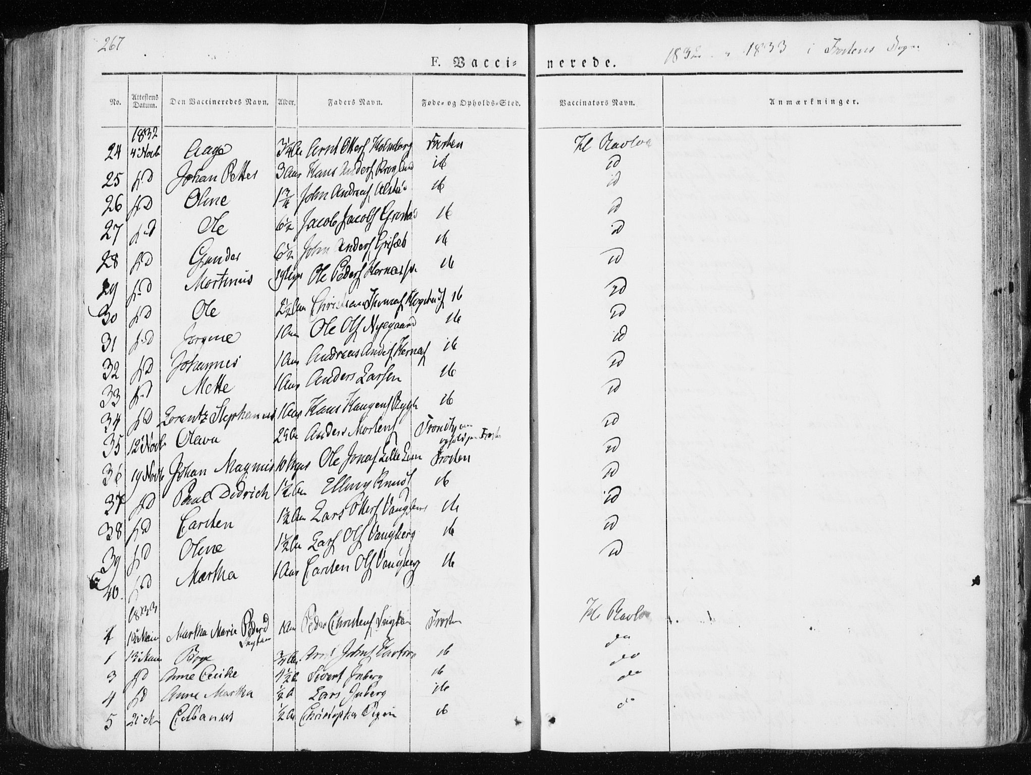Ministerialprotokoller, klokkerbøker og fødselsregistre - Nord-Trøndelag, SAT/A-1458/713/L0114: Parish register (official) no. 713A05, 1827-1839, p. 267