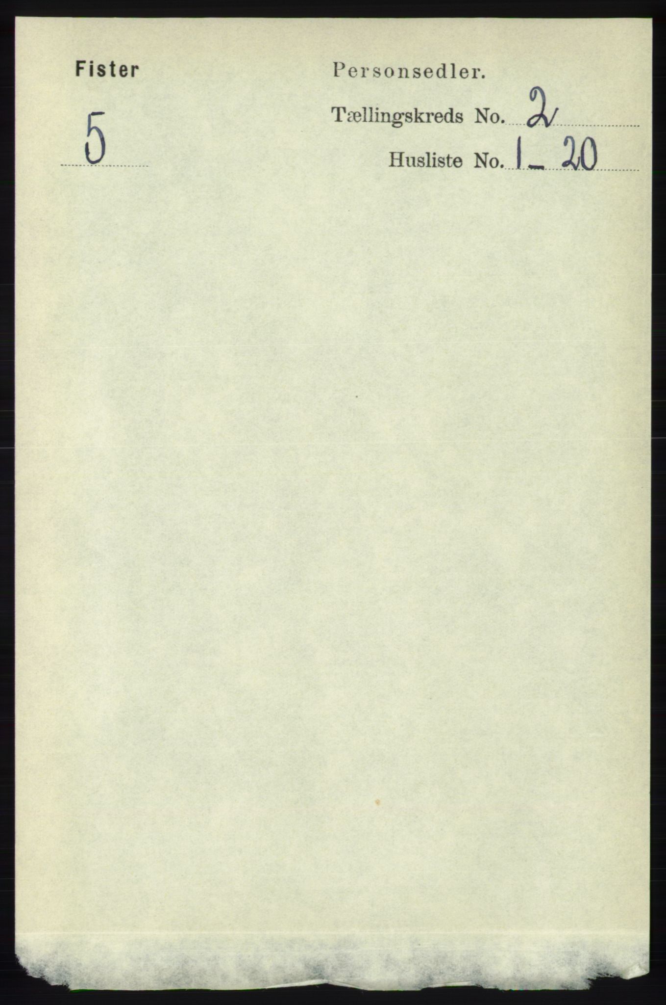 RA, 1891 census for 1132 Fister, 1891, p. 354