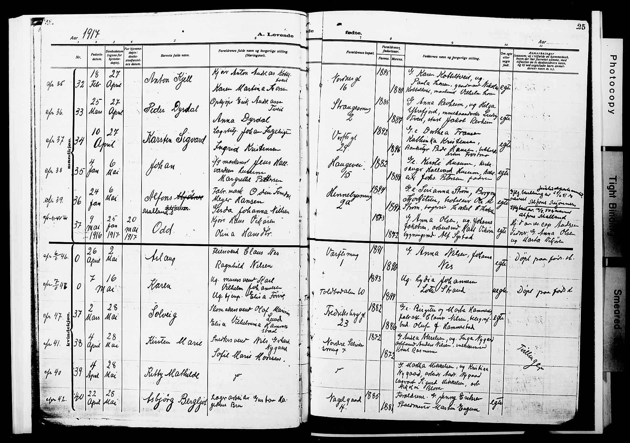 Nykirken Sokneprestembete, AV/SAB-A-77101/H/Hab: Parish register (copy) no. B 7, 1916-1921, p. 25