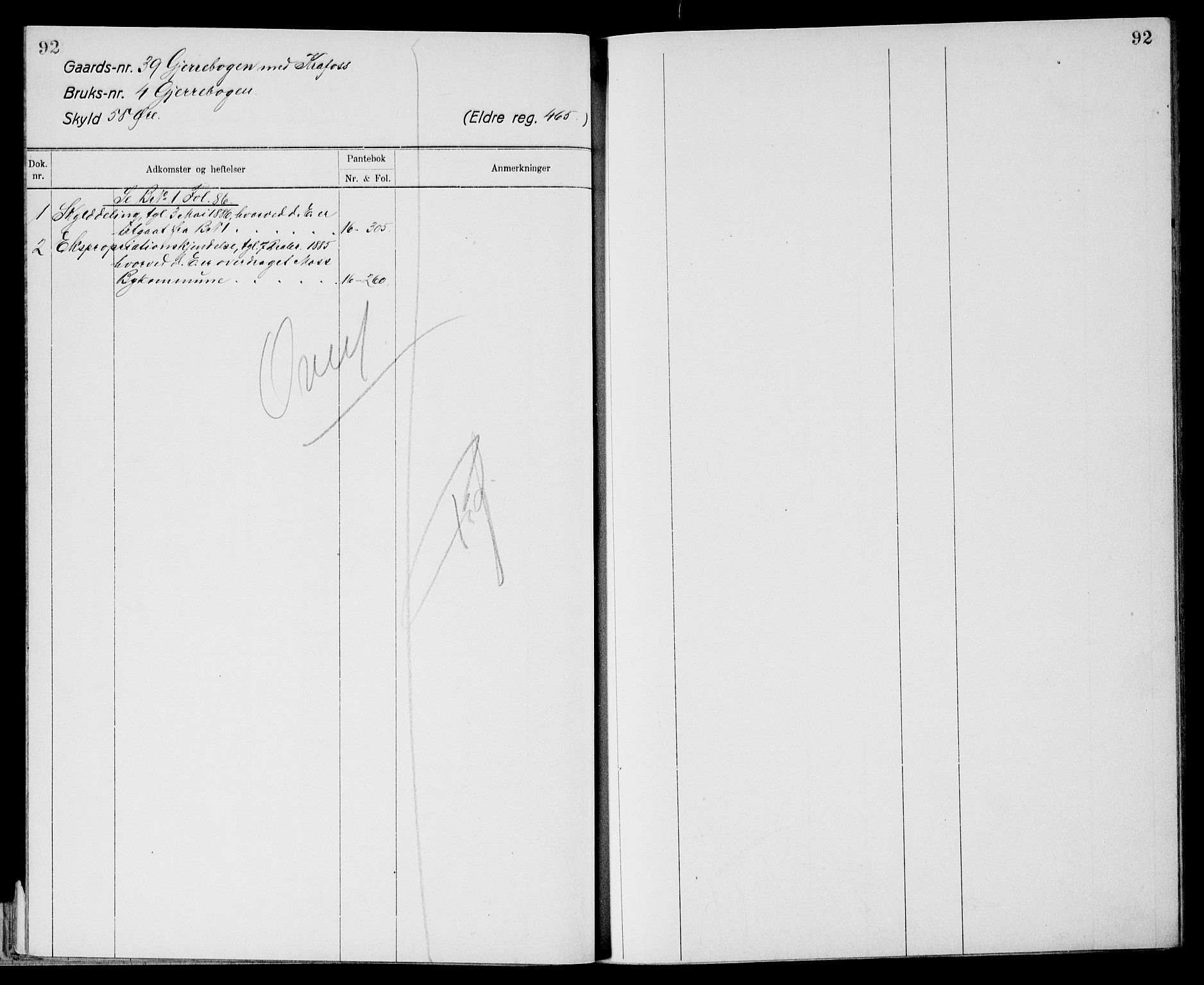 Moss sorenskriveri, SAO/A-10168: Mortgage register no. XI 6, 1834-1961, p. 92