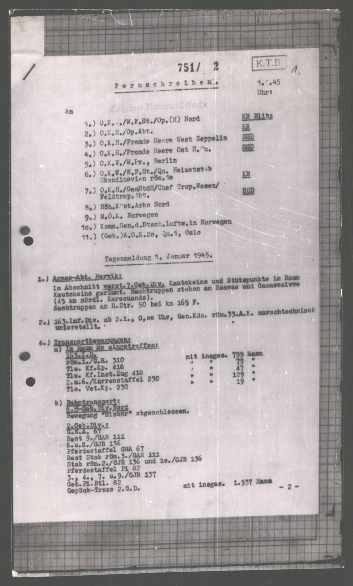 Forsvarets Overkommando. 2 kontor. Arkiv 11.4. Spredte tyske arkivsaker, AV/RA-RAFA-7031/D/Dar/Dara/L0001: Krigsdagbøker for 20. Gebirgs-Armee-Oberkommando (AOK 20), 1944-1945, p. 331