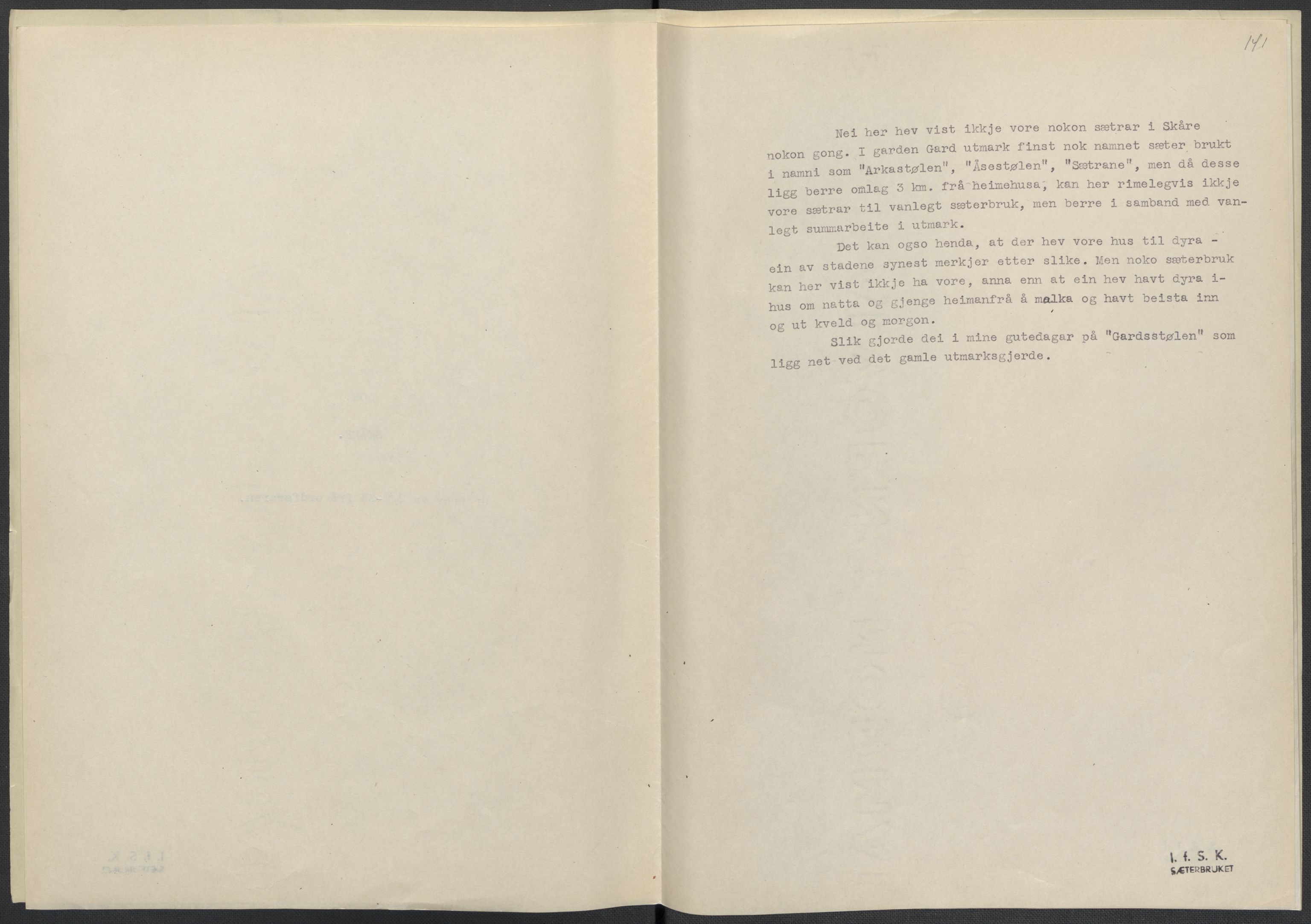 Instituttet for sammenlignende kulturforskning, AV/RA-PA-0424/F/Fc/L0009/0002: Eske B9: / Rogaland (perm XXIII), 1932-1938, p. 141