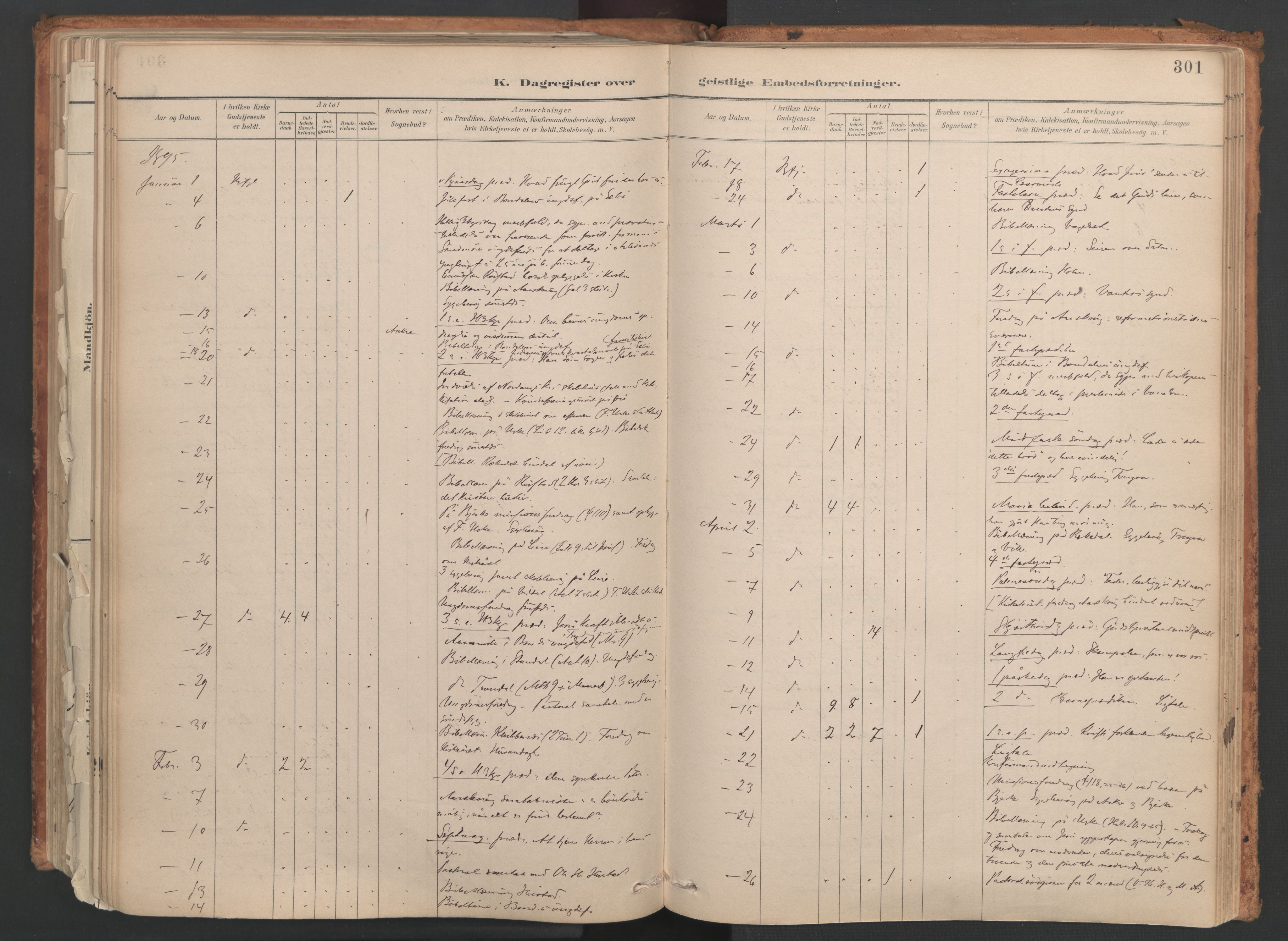 Ministerialprotokoller, klokkerbøker og fødselsregistre - Møre og Romsdal, SAT/A-1454/515/L0211: Parish register (official) no. 515A07, 1886-1910, p. 301
