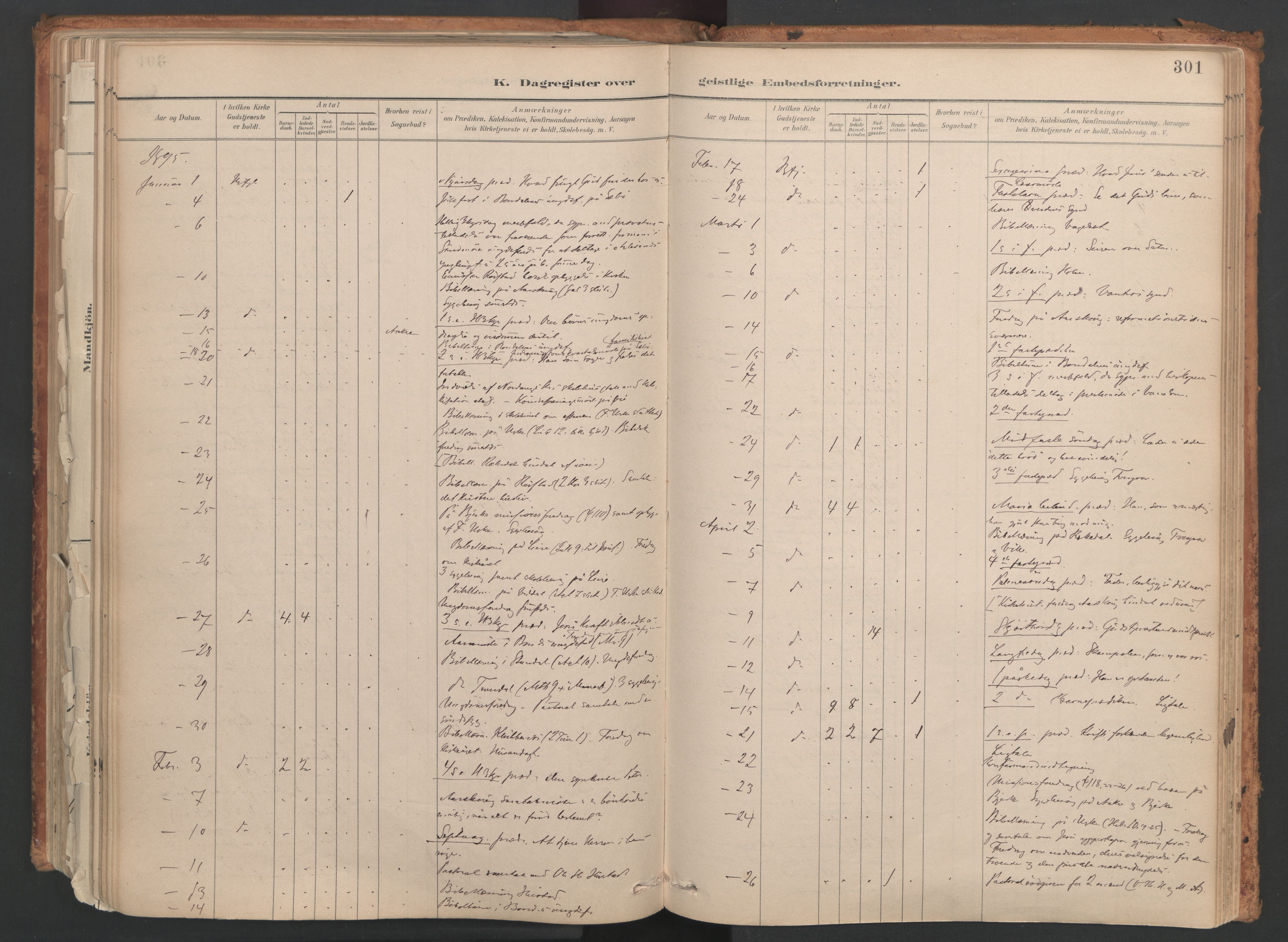 Ministerialprotokoller, klokkerbøker og fødselsregistre - Møre og Romsdal, AV/SAT-A-1454/515/L0211: Parish register (official) no. 515A07, 1886-1910, p. 301