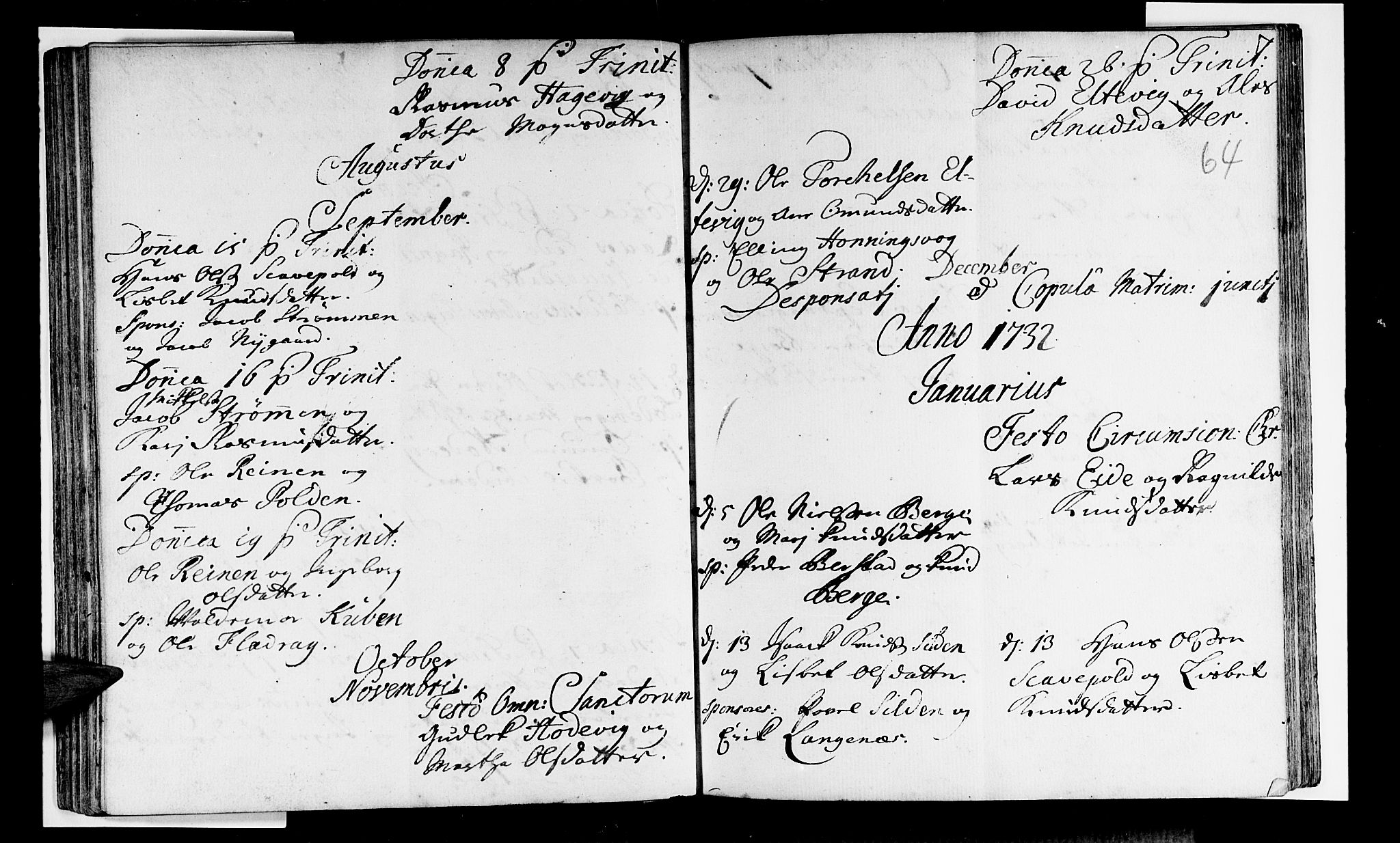 Selje sokneprestembete, SAB/A-99938/H/Ha/Haa/Haaa: Parish register (official) no. A 3, 1731-1743, p. 64