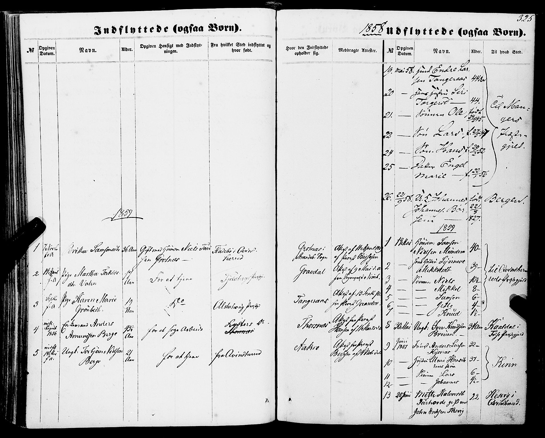 Strandebarm sokneprestembete, AV/SAB-A-78401/H/Haa: Parish register (official) no. A 8, 1858-1872, p. 325