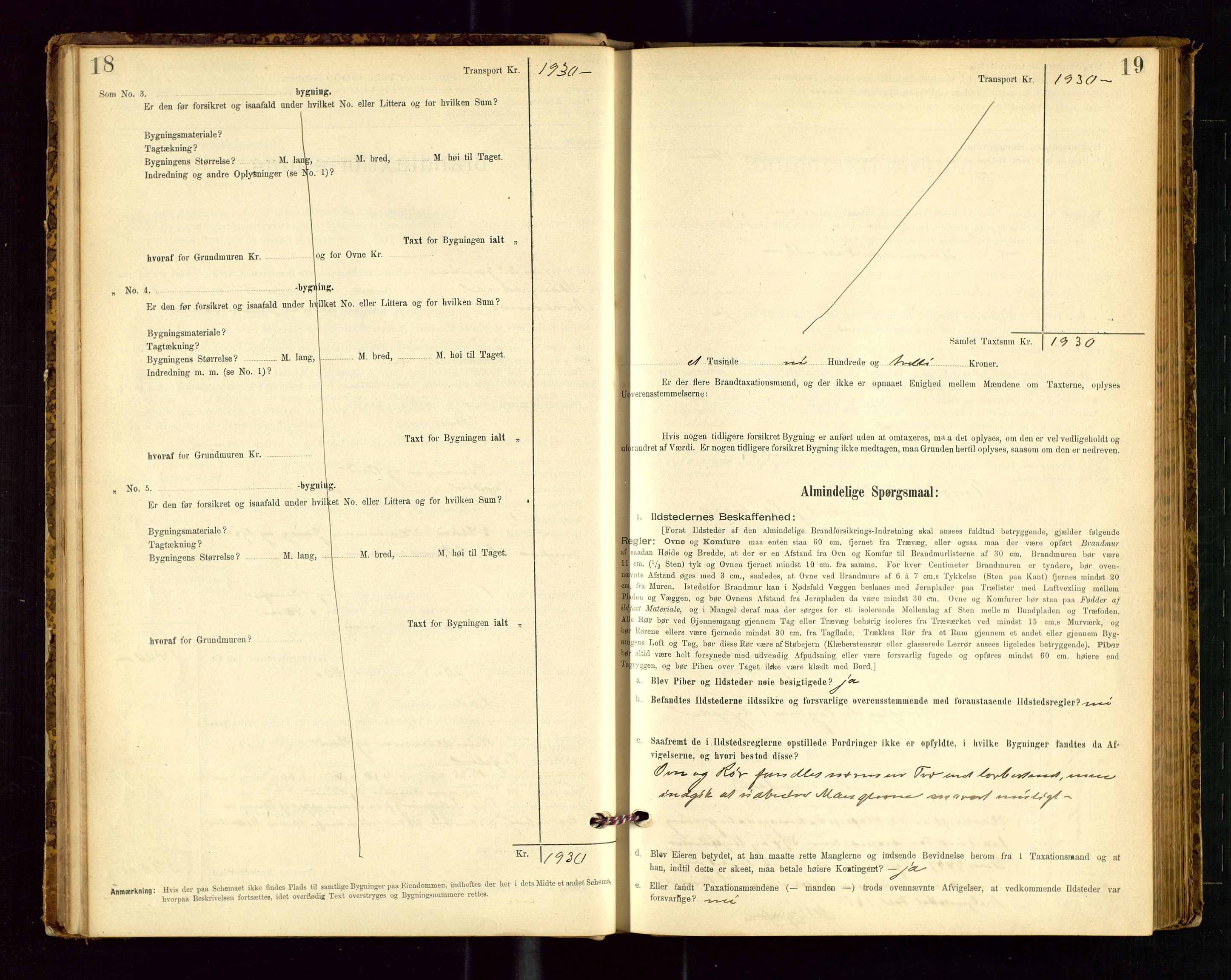 Avaldsnes lensmannskontor, AV/SAST-A-100286/Gob/L0001: "Brandtaxationsprotokol for Avaldsnes Lensmandsdistrikt Ryfylke Fogderi", 1894-1925, p. 18-19