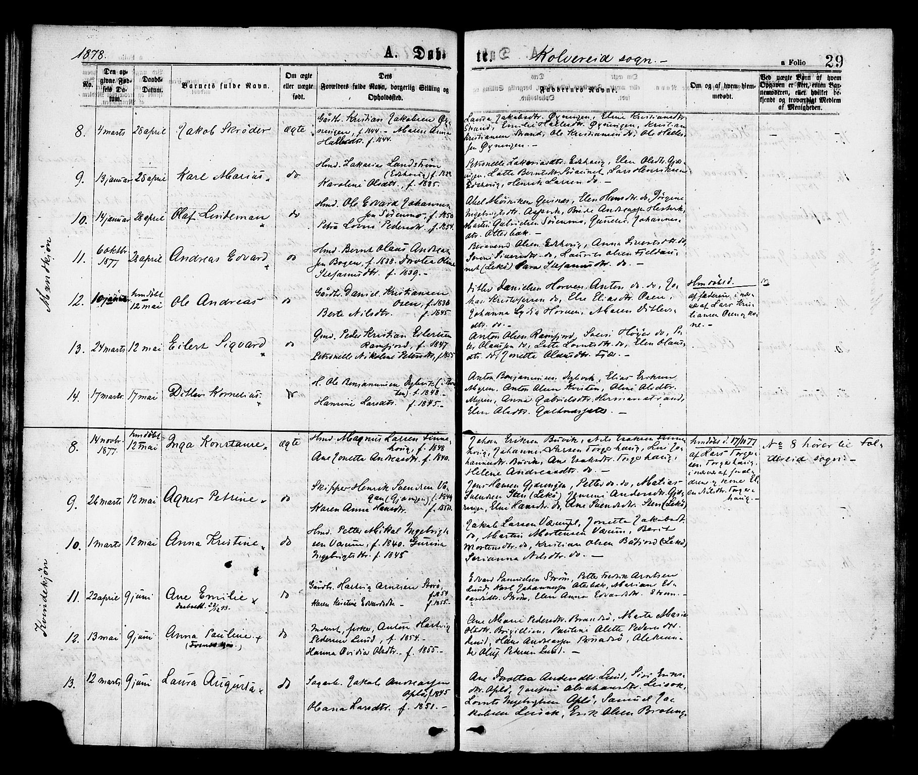 Ministerialprotokoller, klokkerbøker og fødselsregistre - Nord-Trøndelag, SAT/A-1458/780/L0642: Parish register (official) no. 780A07 /1, 1874-1885, p. 29