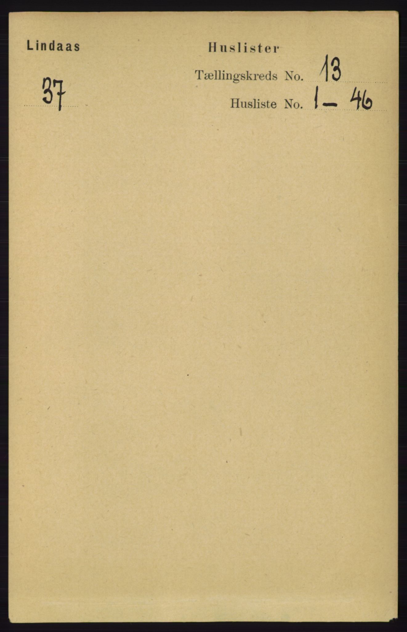 RA, 1891 census for 1263 Lindås, 1891, p. 4494