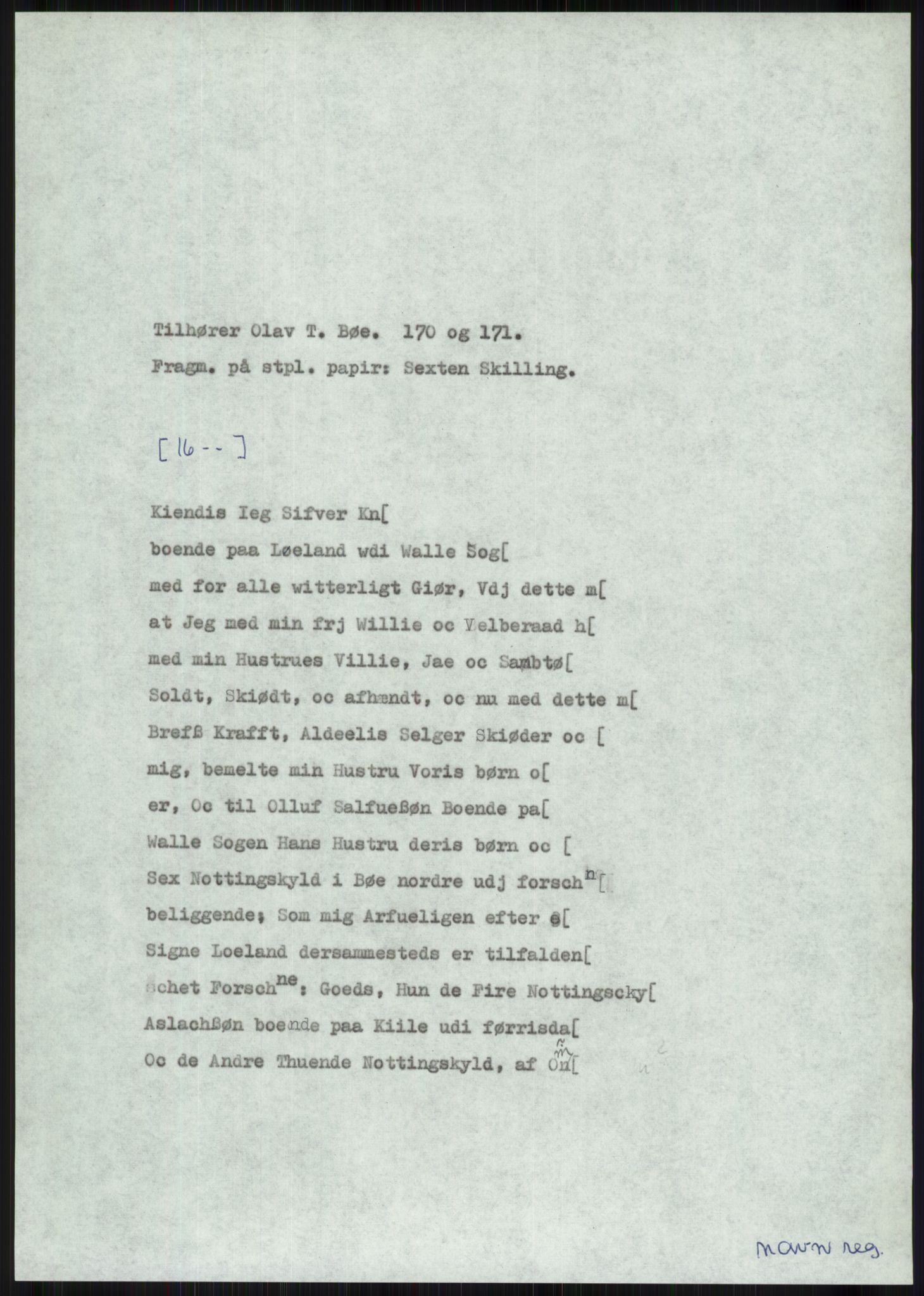 Samlinger til kildeutgivelse, Diplomavskriftsamlingen, AV/RA-EA-4053/H/Ha, p. 743