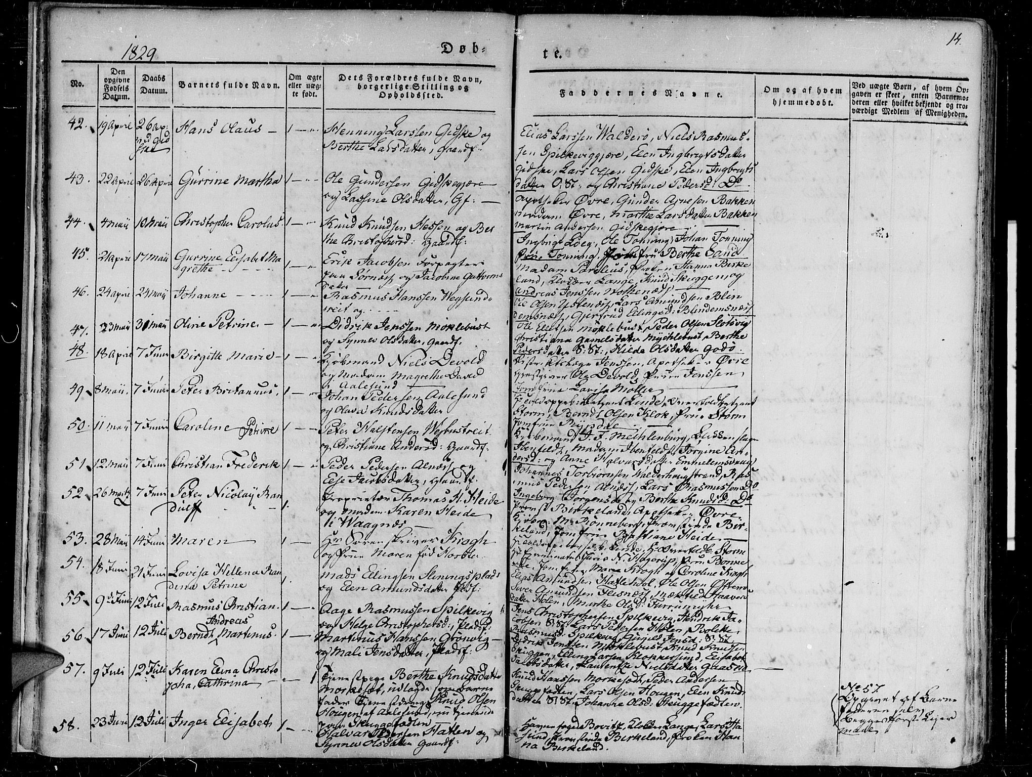 Ministerialprotokoller, klokkerbøker og fødselsregistre - Møre og Romsdal, AV/SAT-A-1454/528/L0395: Parish register (official) no. 528A06, 1828-1839, p. 14