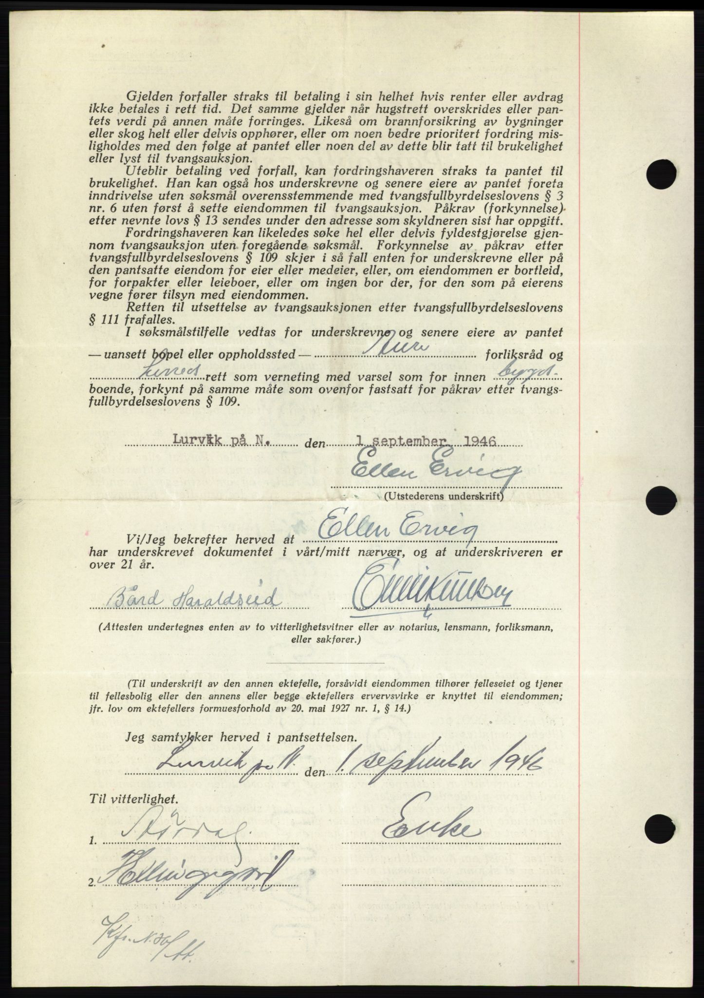 Nordmøre sorenskriveri, AV/SAT-A-4132/1/2/2Ca: Mortgage book no. B94, 1946-1946, Diary no: : 1865/1946