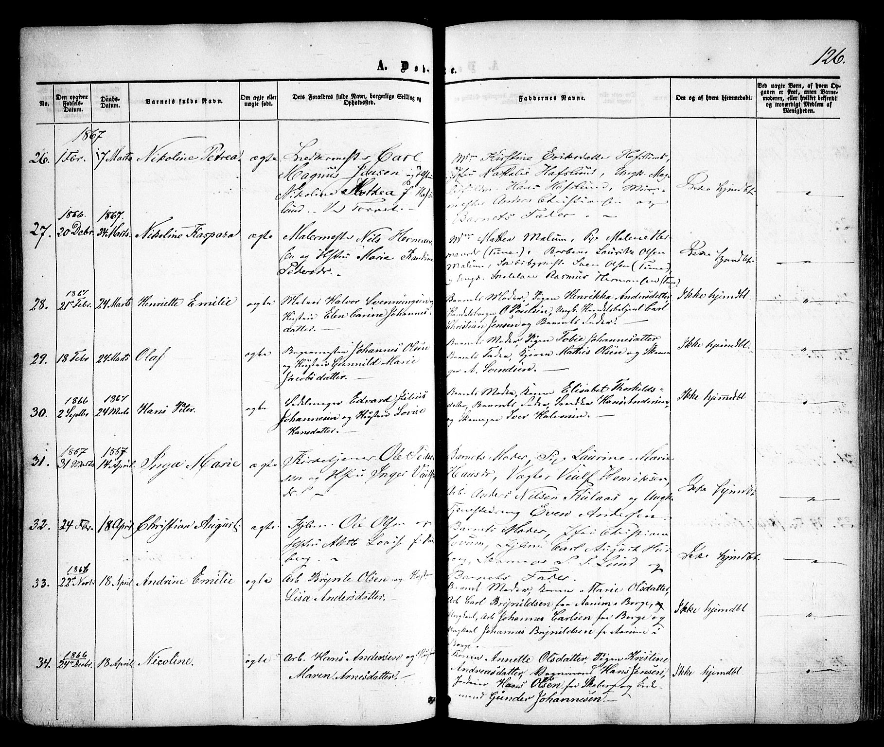 Sarpsborg prestekontor Kirkebøker, AV/SAO-A-2006/F/Fa/L0001: Parish register (official) no. 1, 1859-1868, p. 126