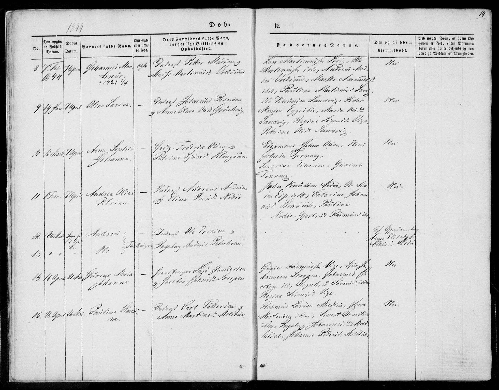 Ministerialprotokoller, klokkerbøker og fødselsregistre - Møre og Romsdal, AV/SAT-A-1454/507/L0070: Parish register (official) no. 507A05, 1842-1873, p. 14