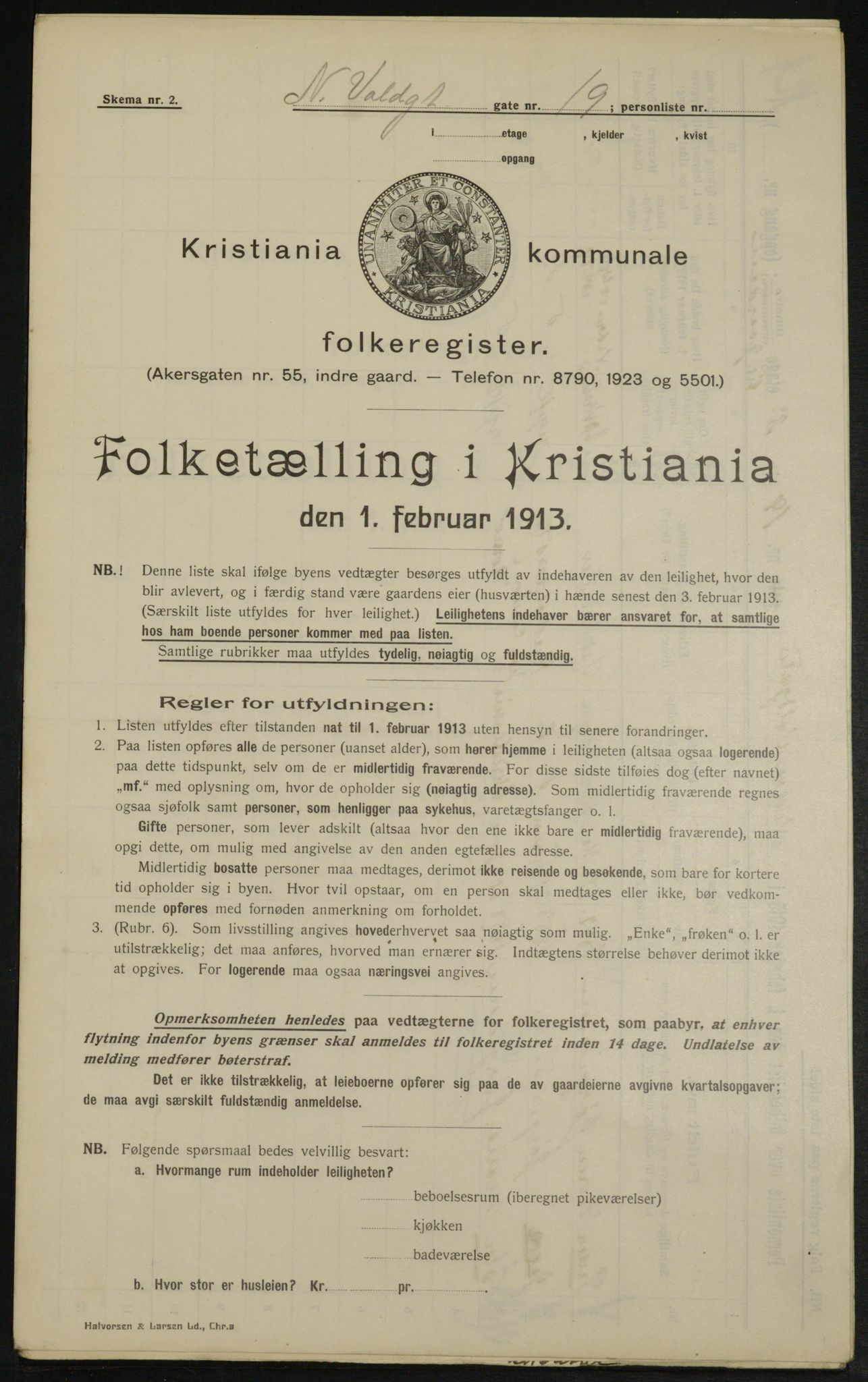 OBA, Municipal Census 1913 for Kristiania, 1913, p. 69581