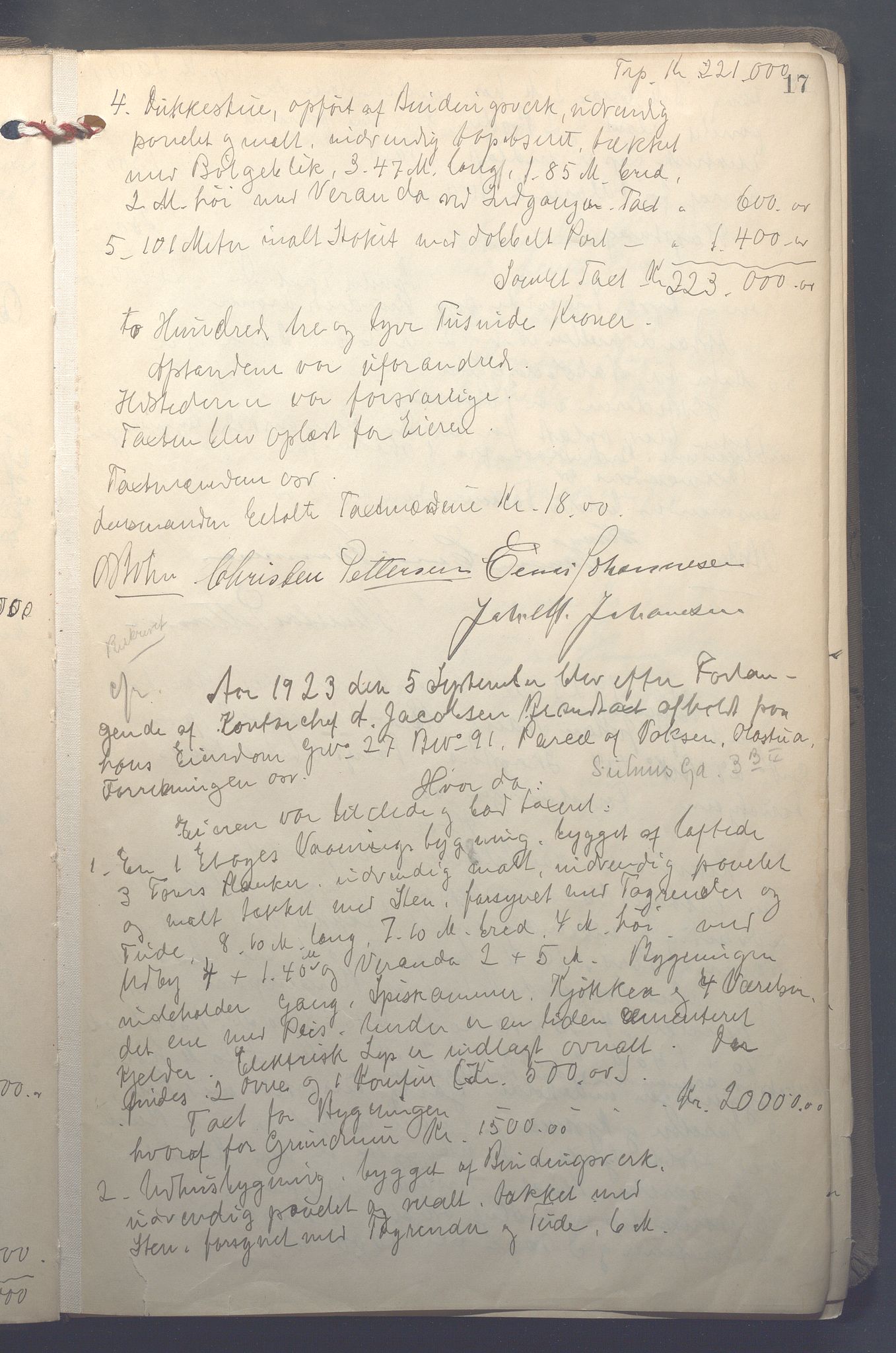 Lensmennene i Aker, OBA/A-10133/F/Fb/L0002: Branntakstprotokoll, 1922-1929, p. 17