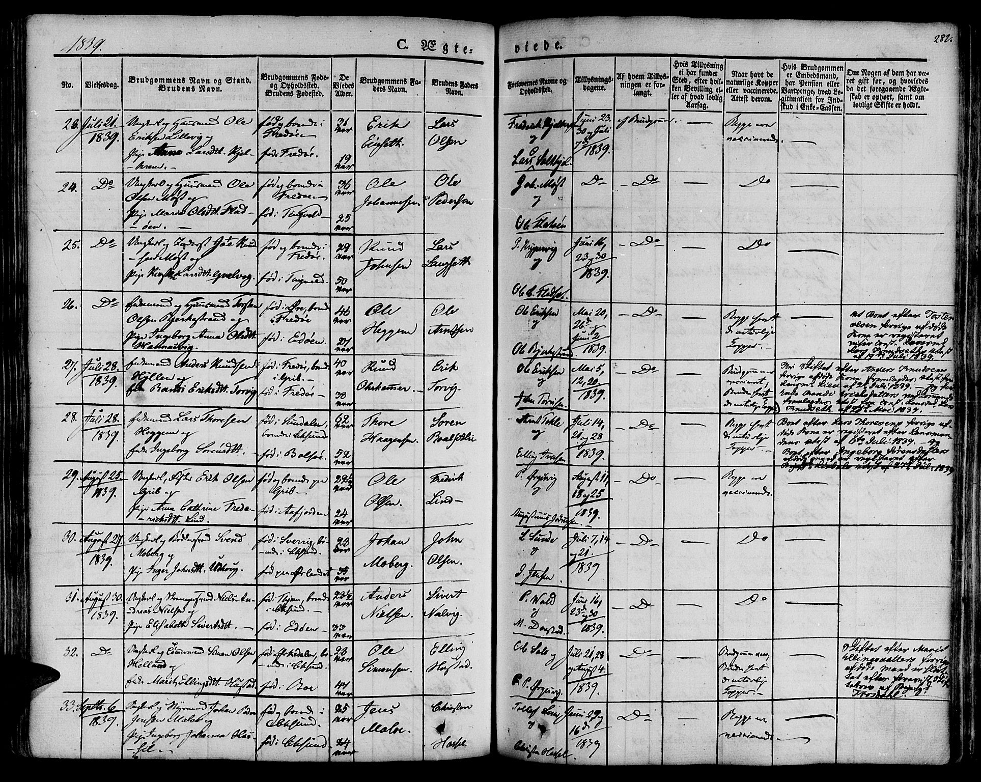 Ministerialprotokoller, klokkerbøker og fødselsregistre - Møre og Romsdal, AV/SAT-A-1454/572/L0843: Parish register (official) no. 572A06, 1832-1842, p. 282