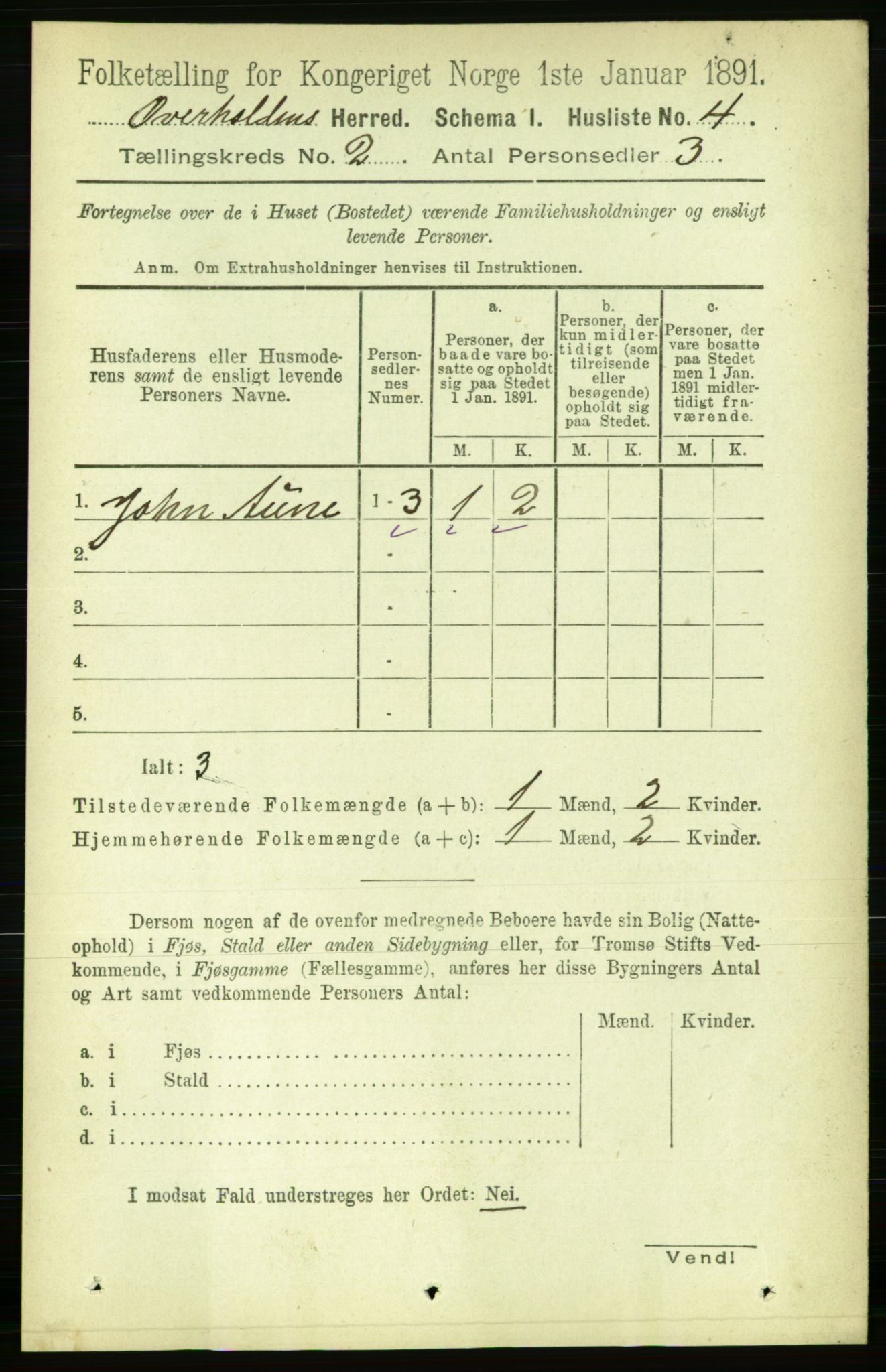 RA, 1891 census for 1744 Overhalla, 1891, p. 403