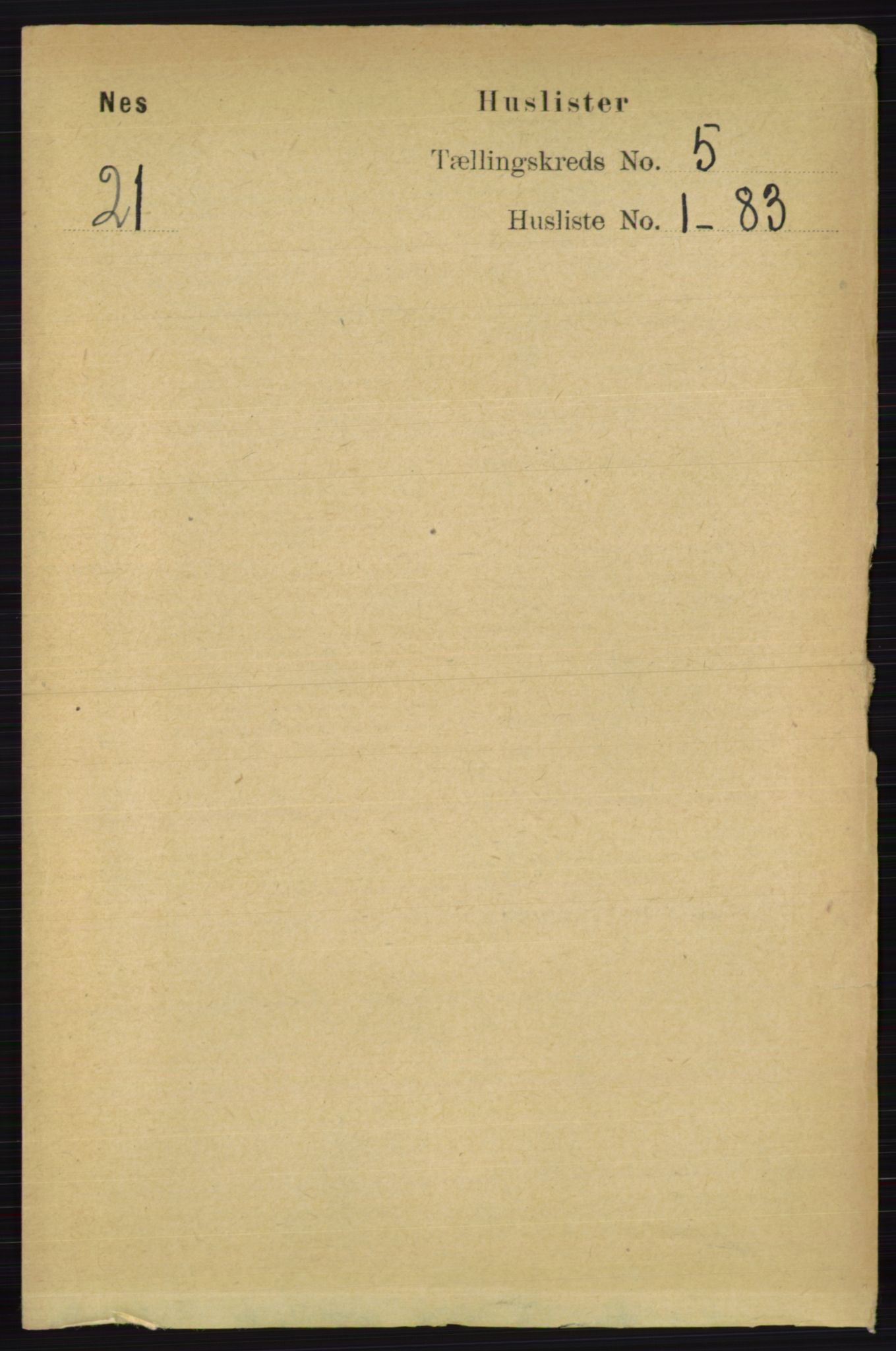 RA, 1891 census for 0236 Nes, 1891, p. 2701