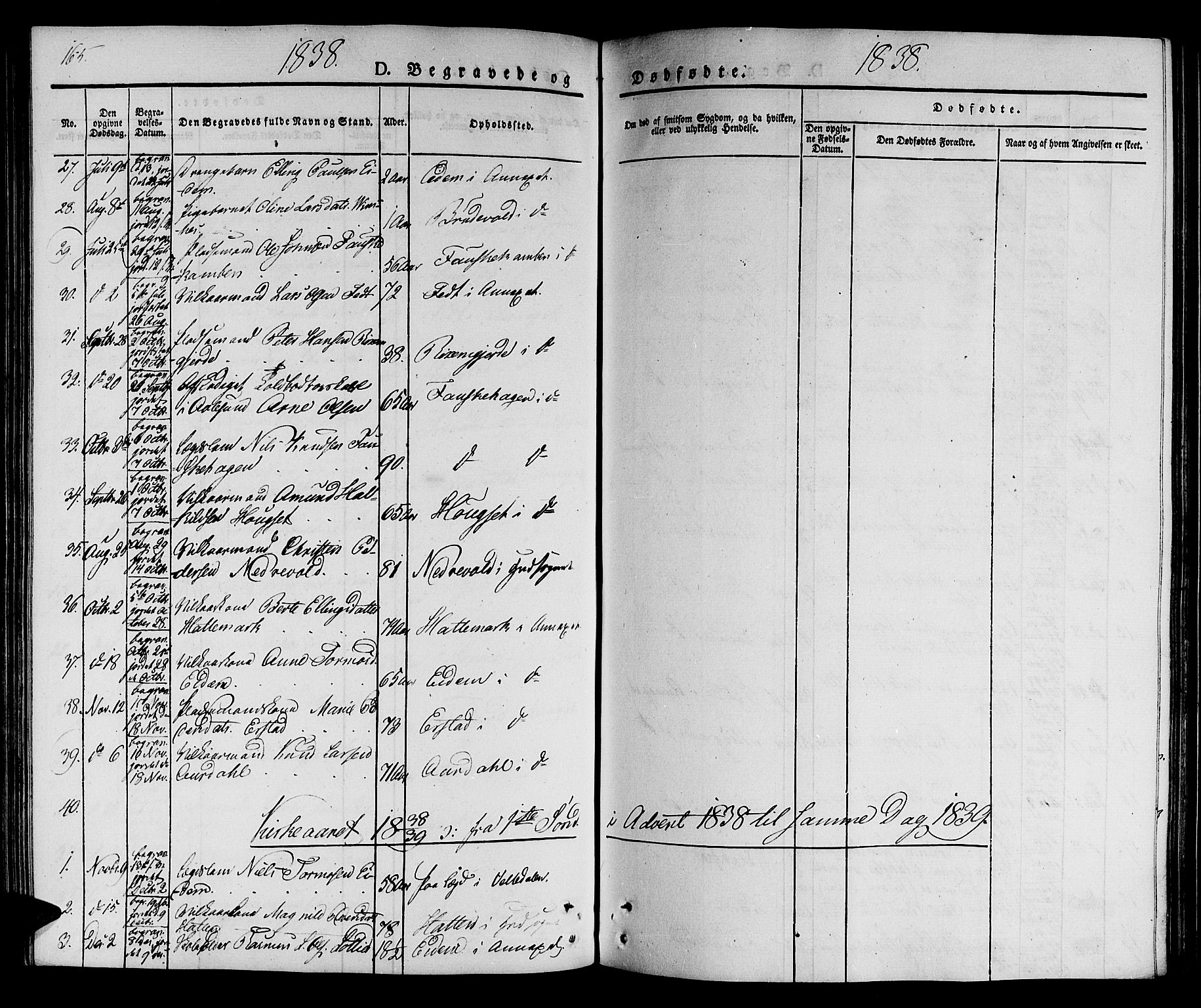 Ministerialprotokoller, klokkerbøker og fødselsregistre - Møre og Romsdal, SAT/A-1454/522/L0311: Parish register (official) no. 522A06, 1832-1842, p. 165