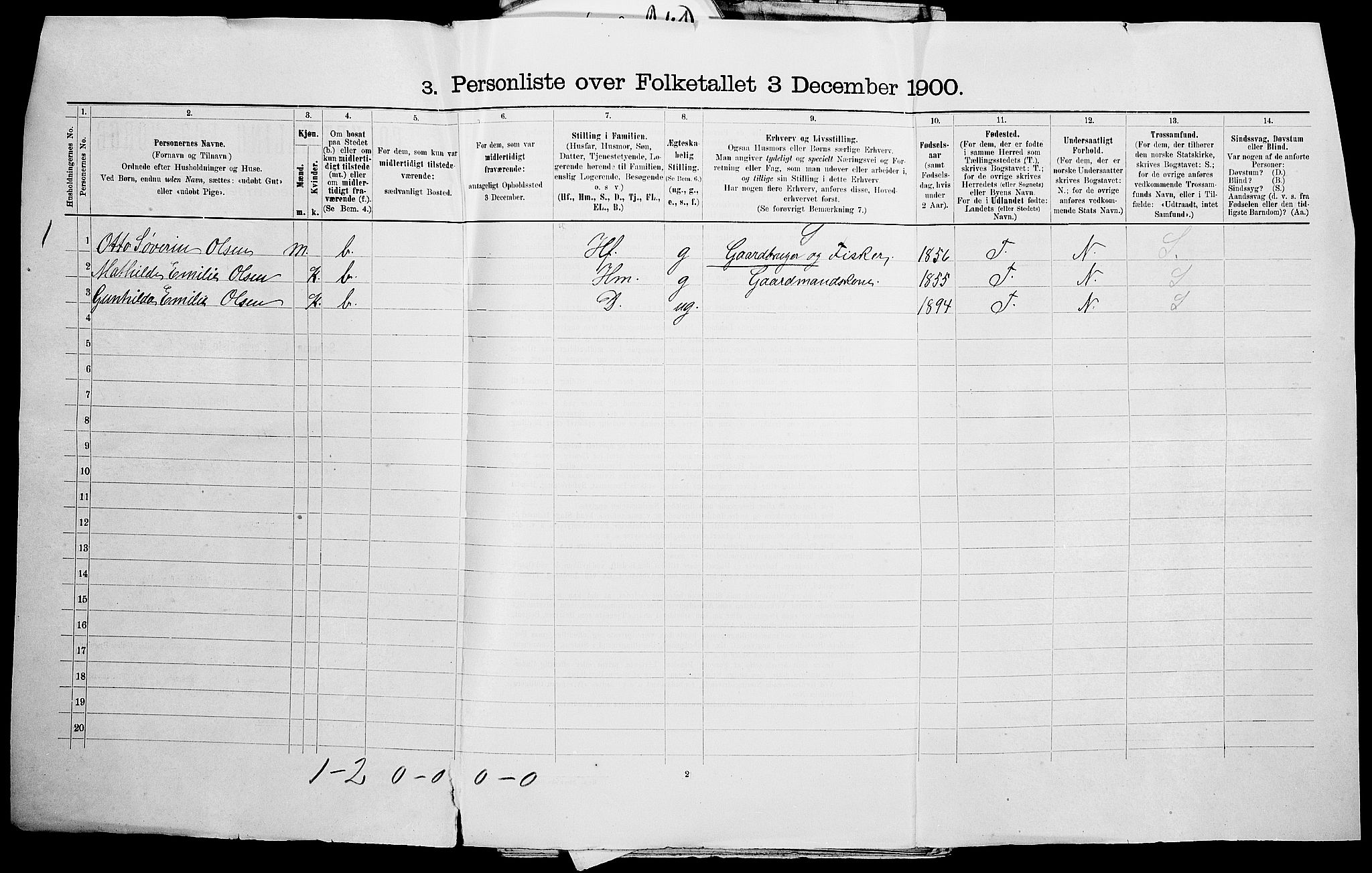 SAK, 1900 census for Spangereid, 1900, p. 29