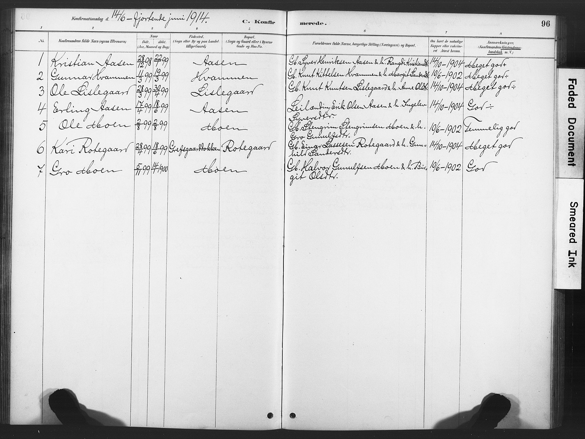 Nore kirkebøker, AV/SAKO-A-238/F/Fd/L0001: Parish register (official) no. IV 1, 1878-1918, p. 96