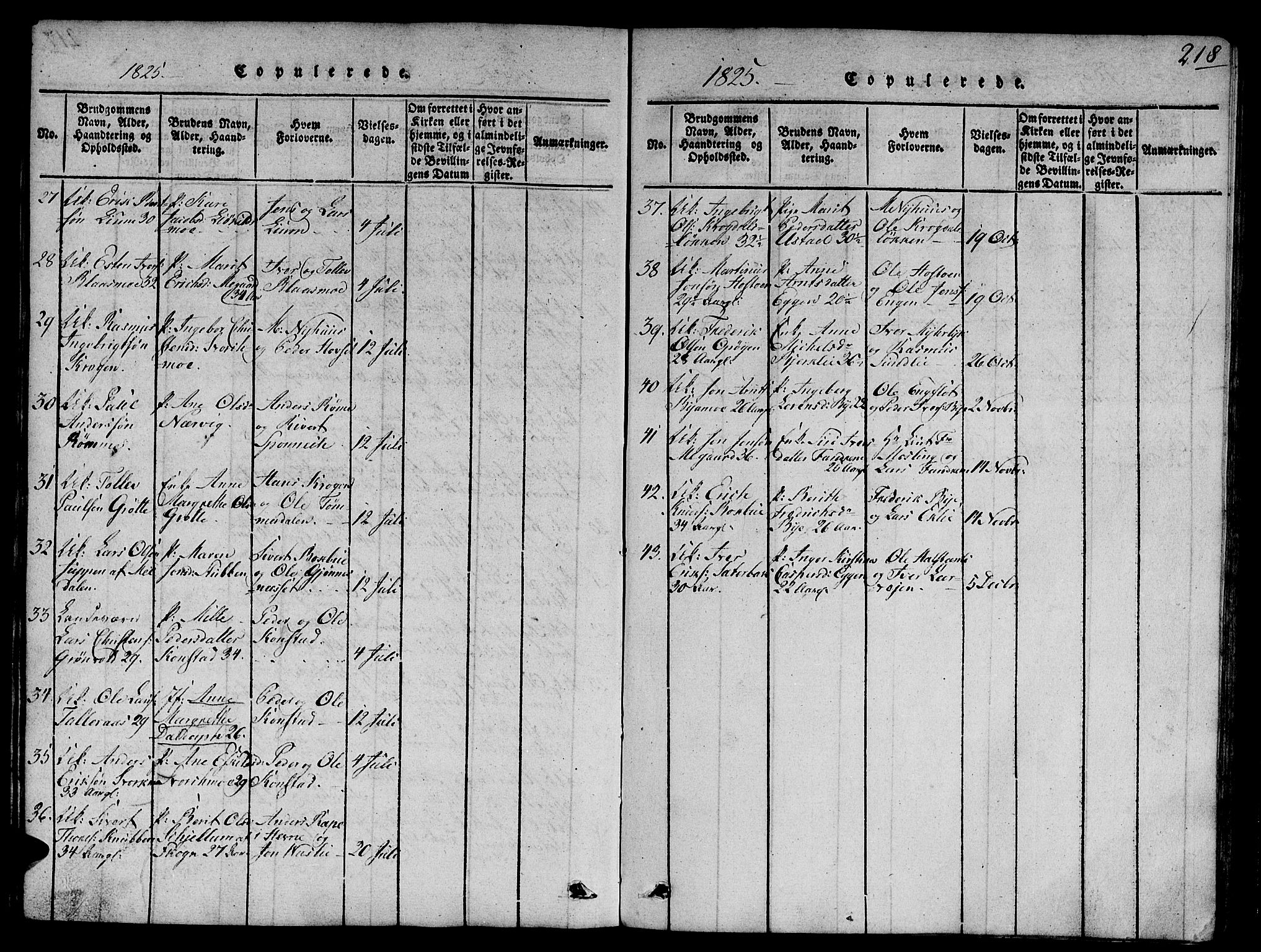 Ministerialprotokoller, klokkerbøker og fødselsregistre - Sør-Trøndelag, SAT/A-1456/668/L0803: Parish register (official) no. 668A03, 1800-1826, p. 218