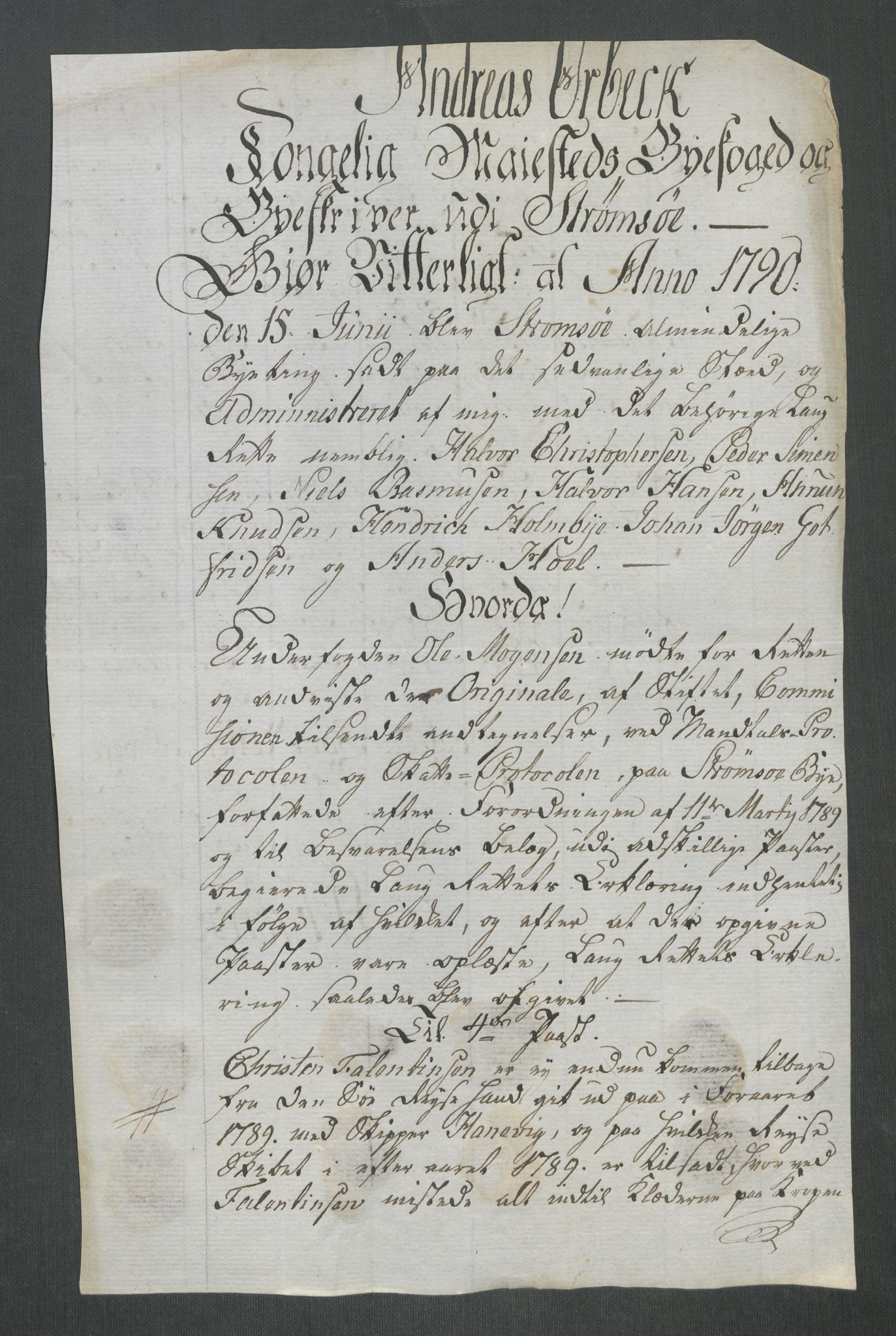 Rentekammeret inntil 1814, Reviderte regnskaper, Mindre regnskaper, RA/EA-4068/Rf/Rfe/L0047: Strinda og Selbu fogderi. Strømsø, 1789, p. 265
