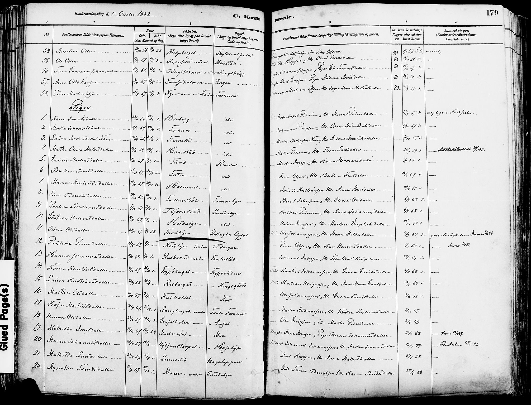 Grue prestekontor, SAH/PREST-036/H/Ha/Haa/L0012: Parish register (official) no. 12, 1881-1897, p. 179