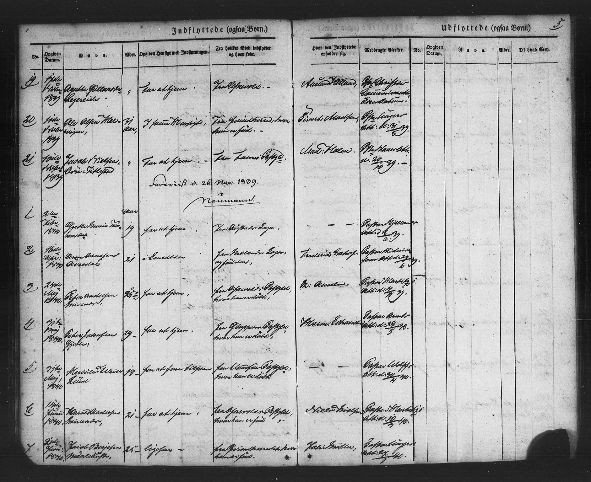 Nykirken Sokneprestembete, AV/SAB-A-77101/H/Haa/L0049: Parish register (official) no. G 1, 1838-1860, p. 5