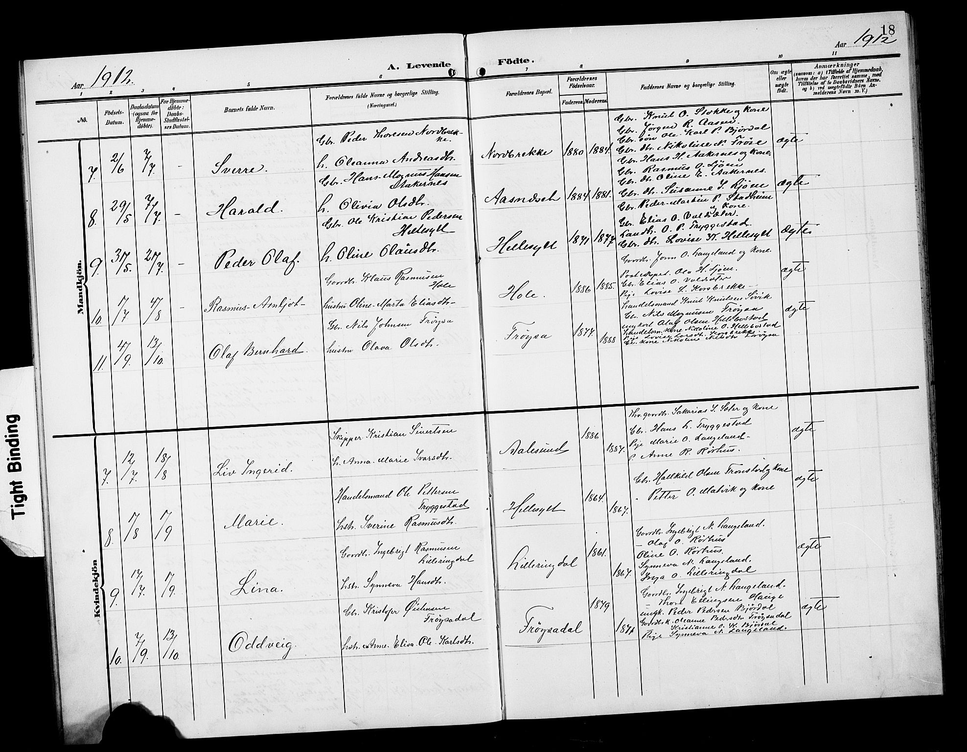 Ministerialprotokoller, klokkerbøker og fødselsregistre - Møre og Romsdal, AV/SAT-A-1454/517/L0231: Parish register (copy) no. 517C04, 1904-1918, p. 18