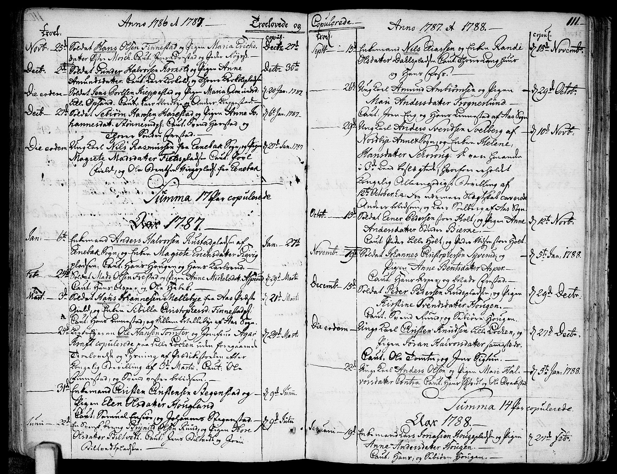 Kråkstad prestekontor Kirkebøker, SAO/A-10125a/F/Fa/L0002: Parish register (official) no. I 2, 1786-1814, p. 111