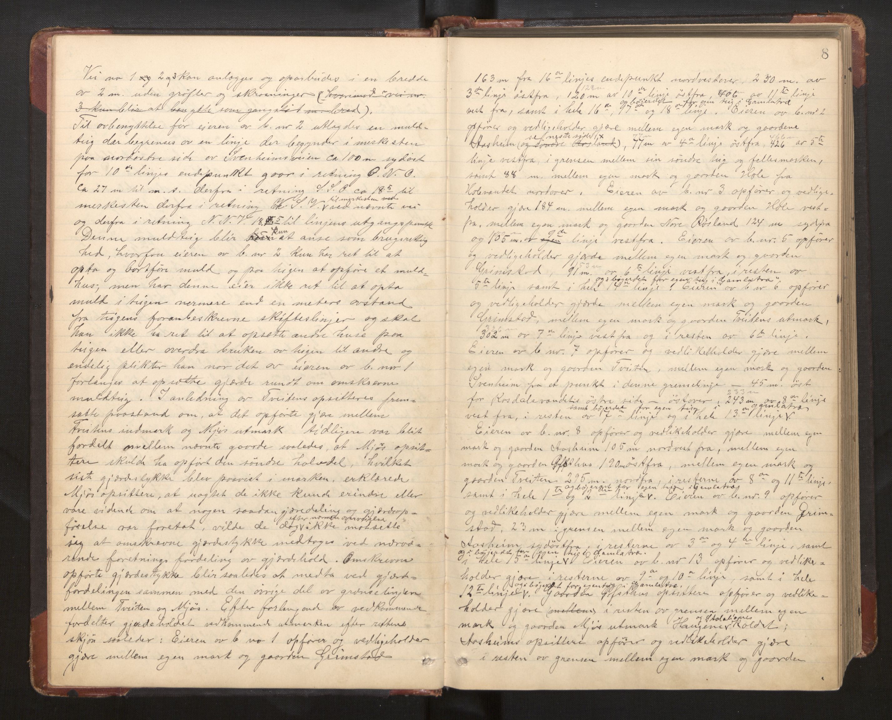 Hordaland jordskiftedøme - II Ytre Nordhordland jordskiftedistrikt, AV/SAB-A-6901/A/Aa/L0012: Forhandlingsprotokoll, 1908-1914, p. 7b-8a