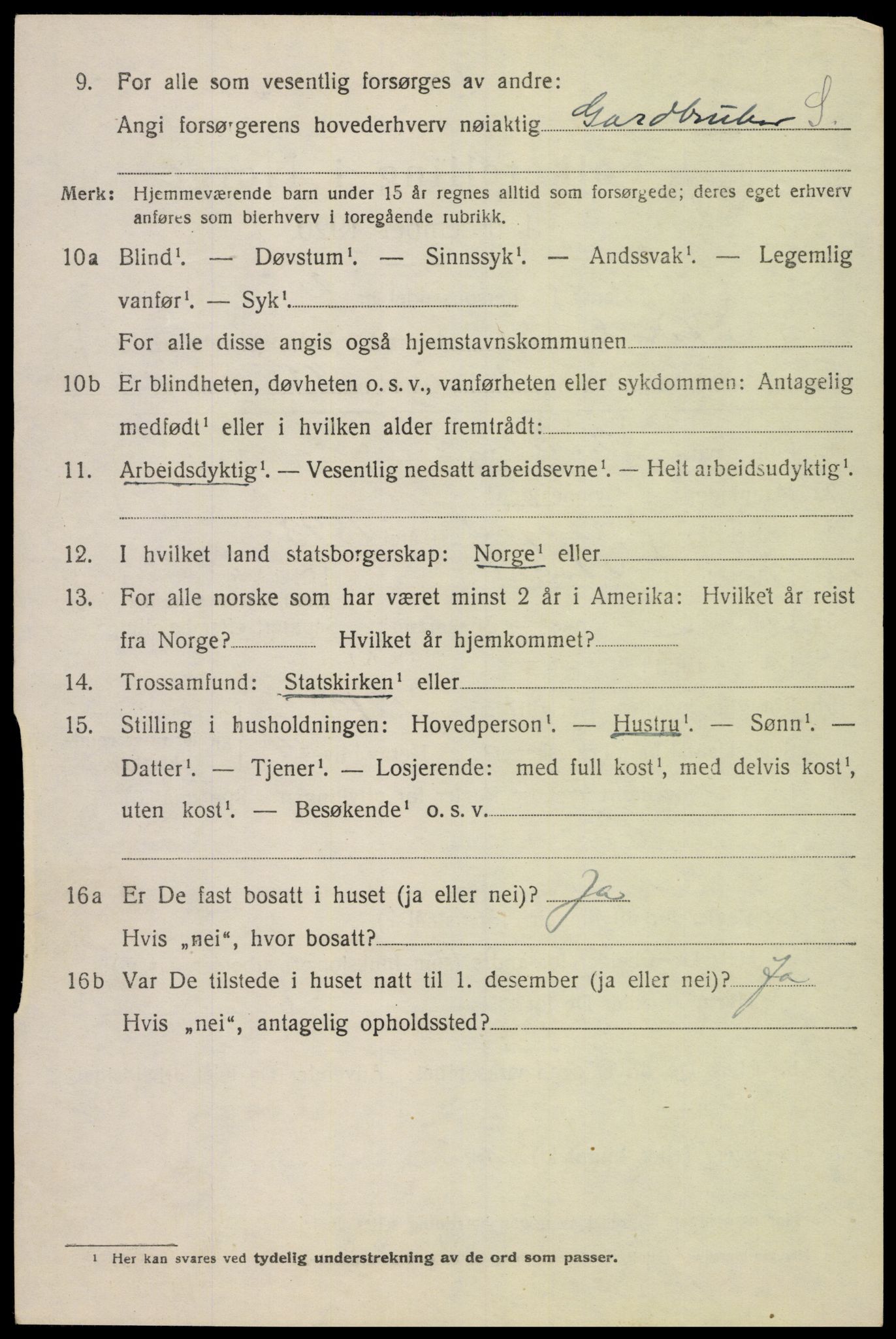 SAK, 1920 census for Åseral, 1920, p. 519